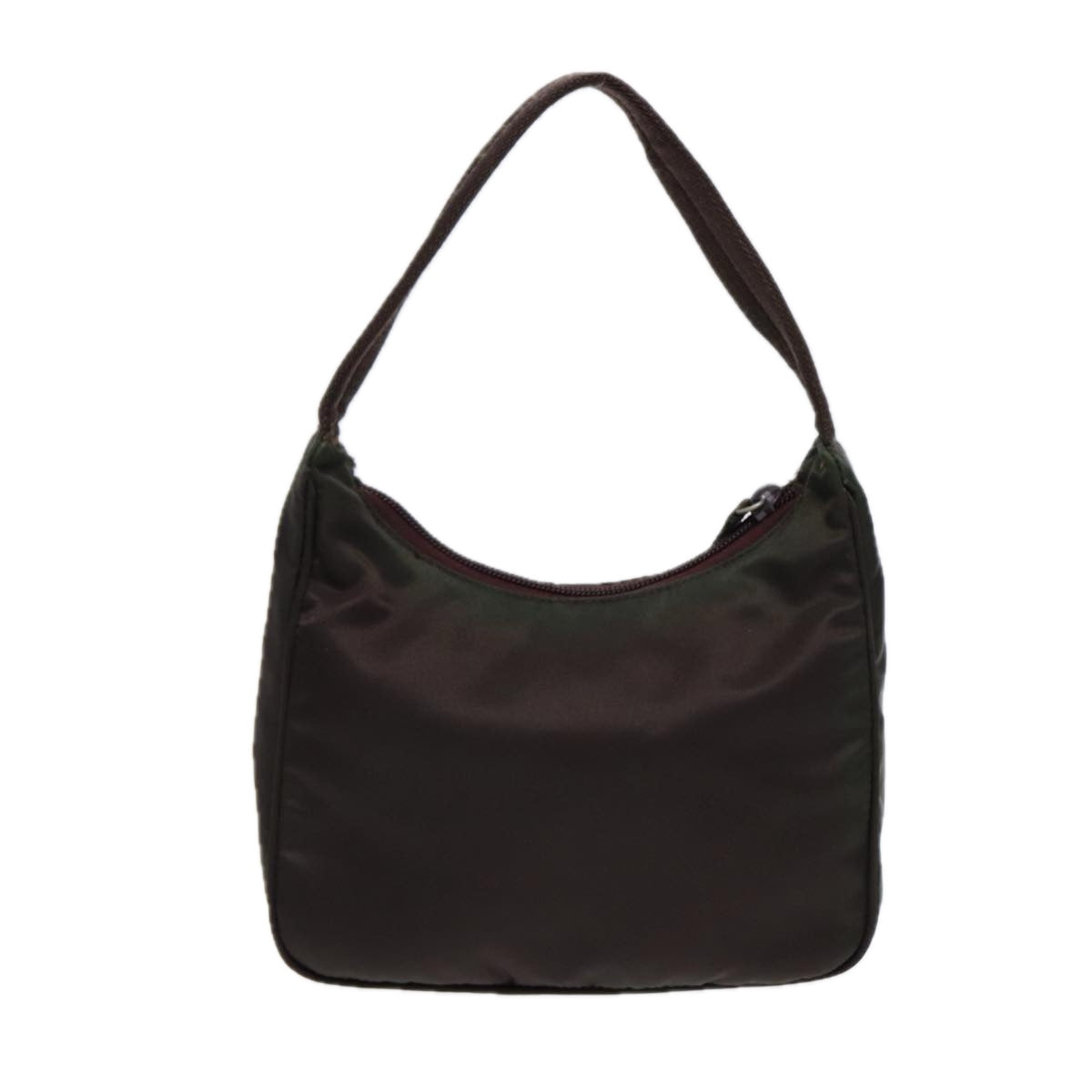 Luxury Prada Hand Bag Nylon Silver Brown  87360