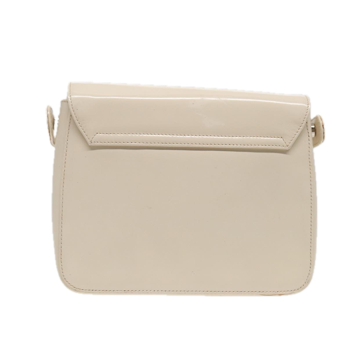Luxury Prada Shoulder Bag Patent leather White Silver  87362