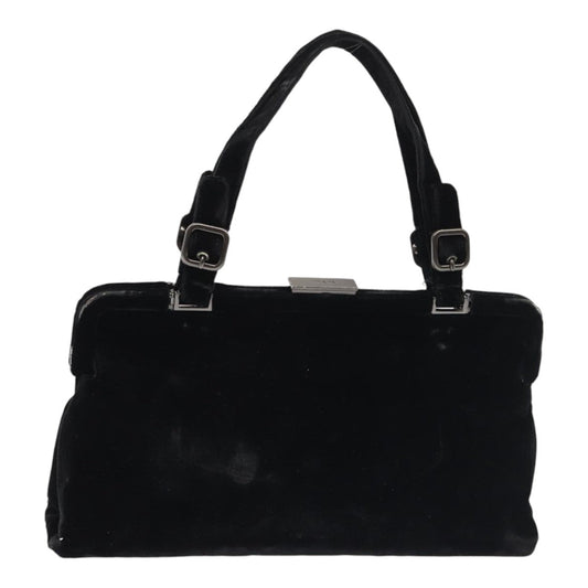 Luxury Prada Hand Bag Velor Black Silver  87363