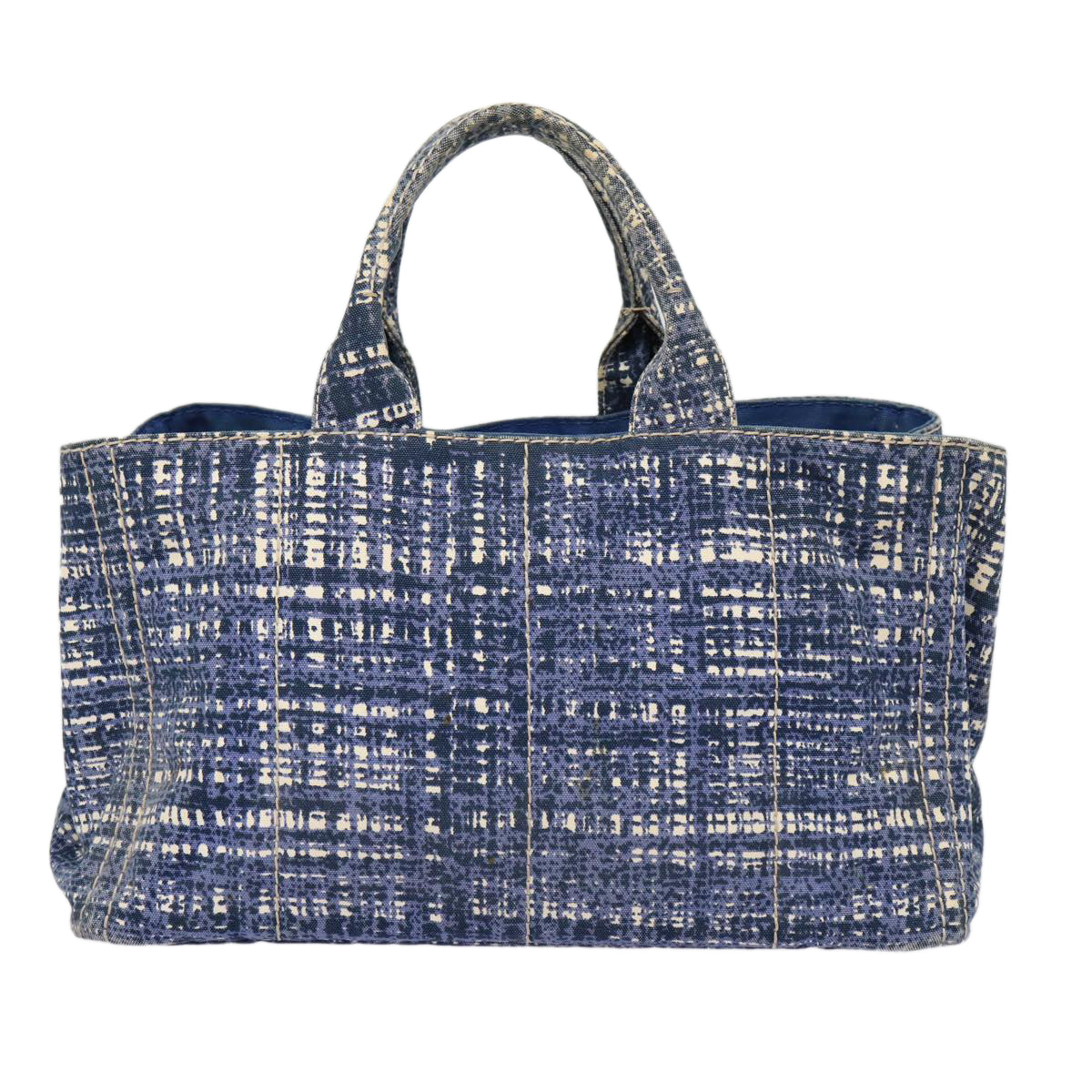 Luxury Prada Canapa GM Hand Bag Canvas Blue Gold  87365