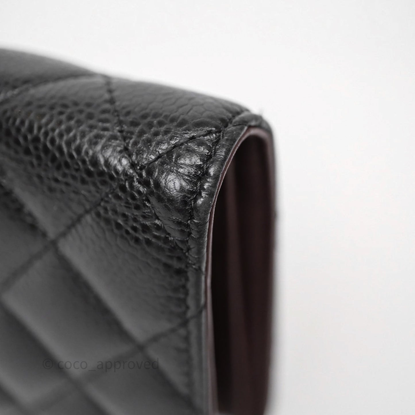 Chanel Classic Quilted Long Wallet Black Caviar Gold Hardware