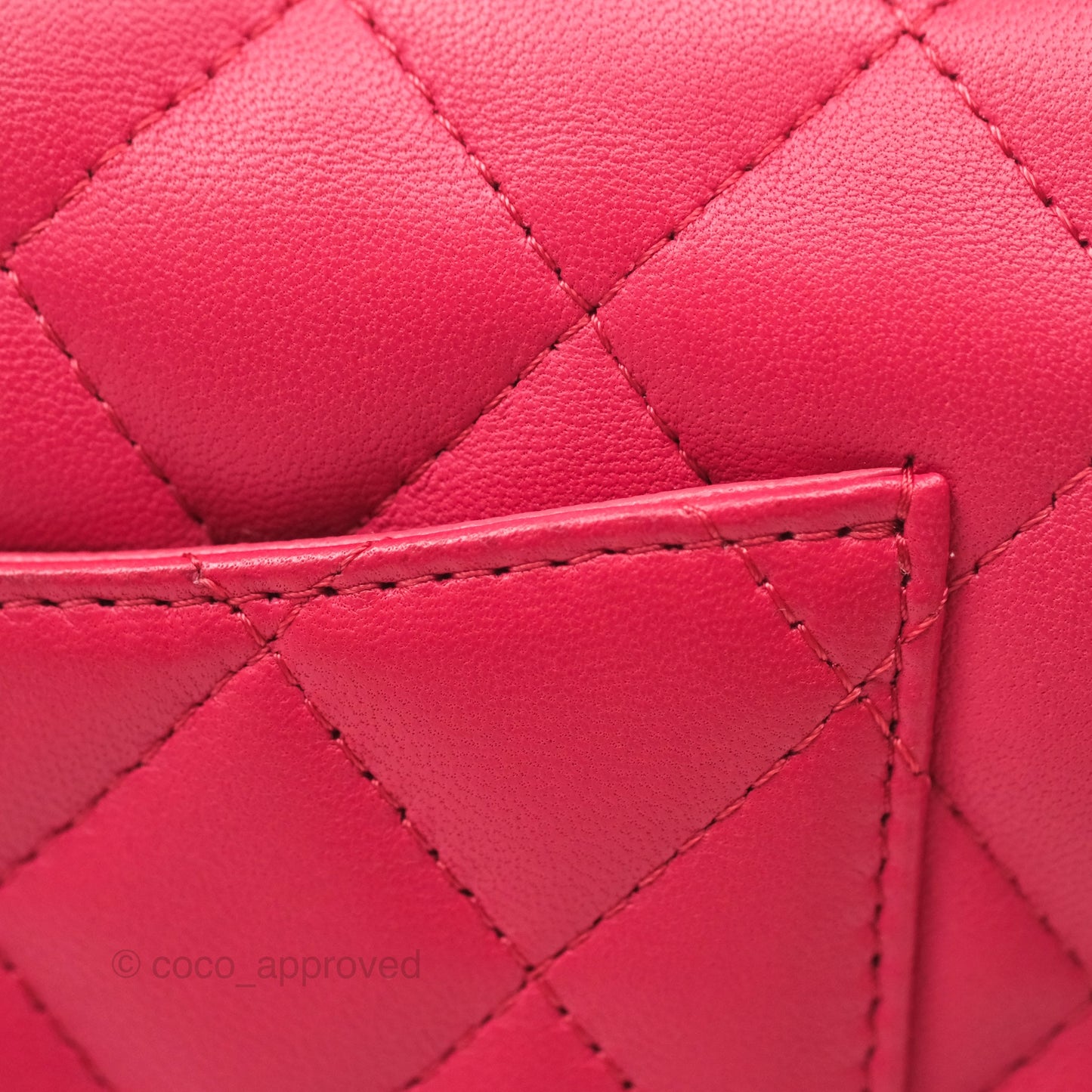 Chanel Quilted Mini Rectangular Flap Berry Red Lambskin Gold Hardware