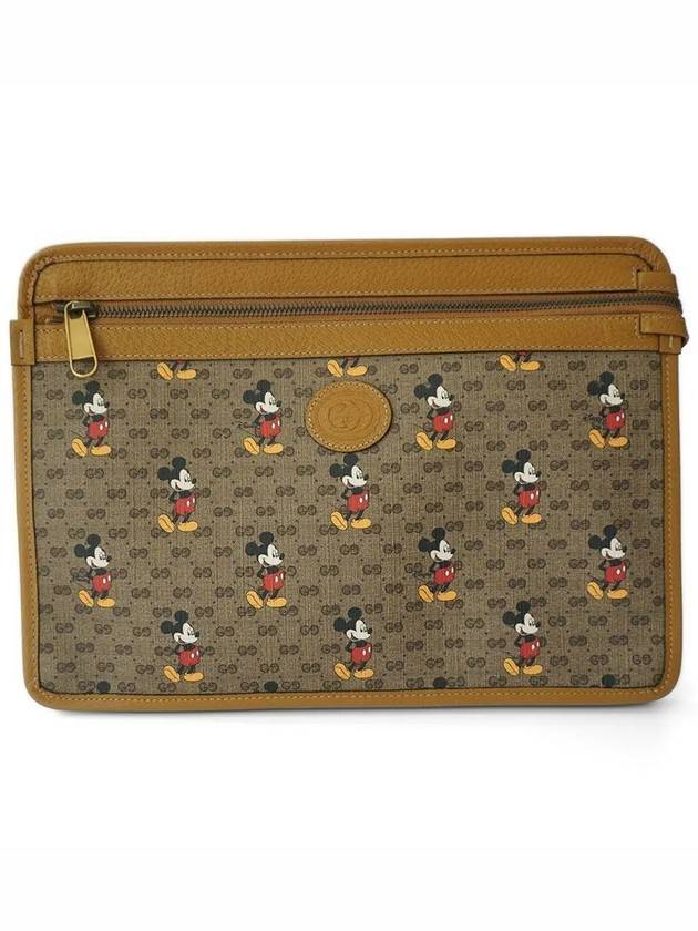 Luxury Gucci Trending 2025 Disney Mickey Mouse Clutch Brown