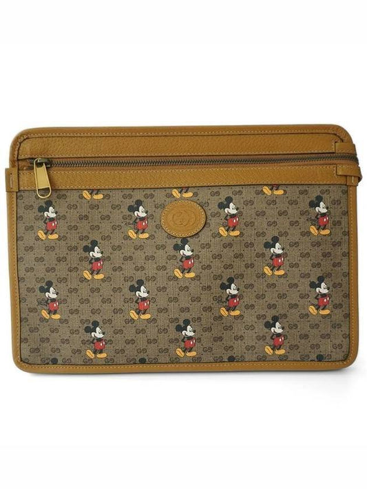 Luxury Gucci Trending 2025 Disney Mickey Mouse Clutch Brown