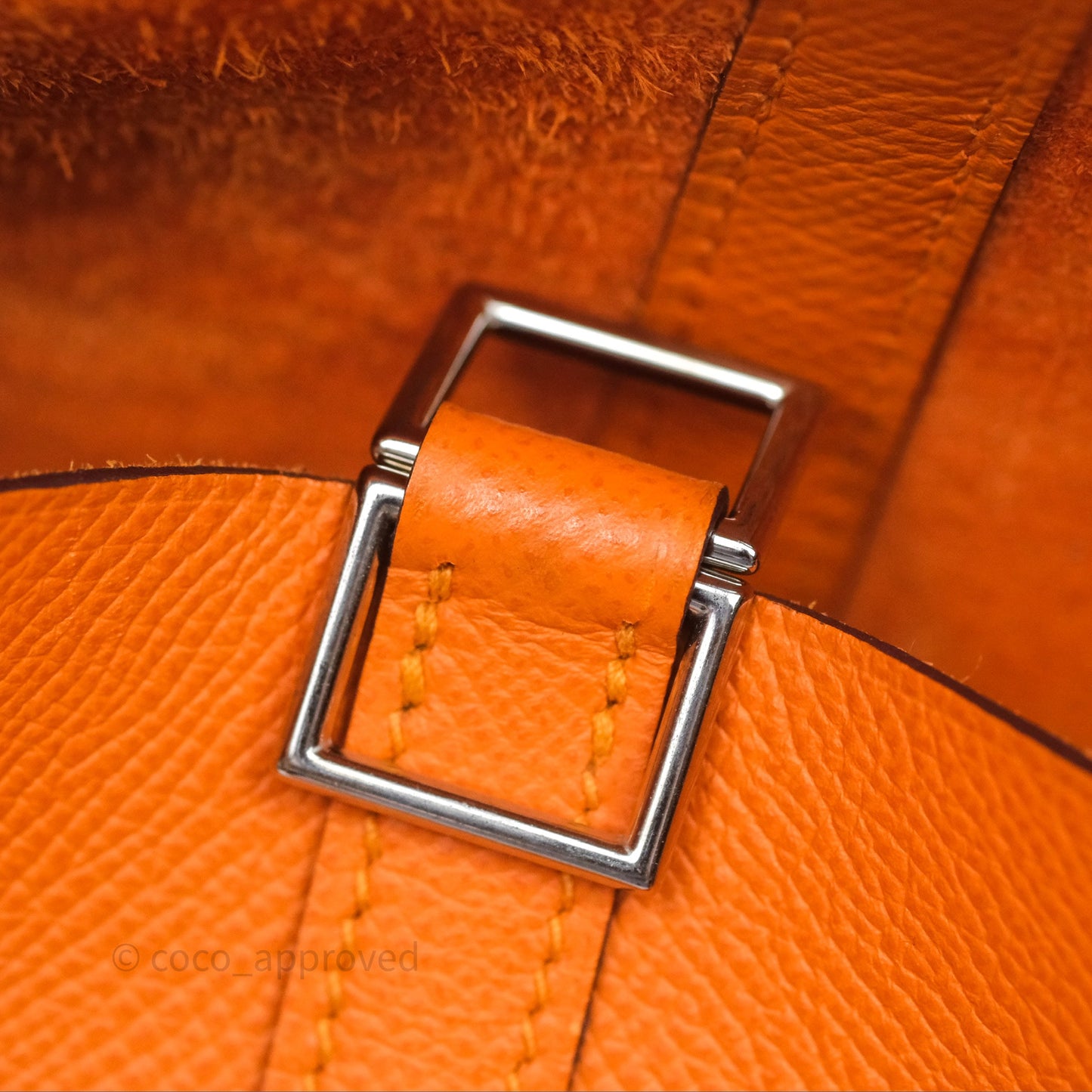 Hermès Tressage De Cuir Picotin Lock 22 Abricot I9/ Rose Azalée 8W/ Gold 37 Epsom Palladium Hardware