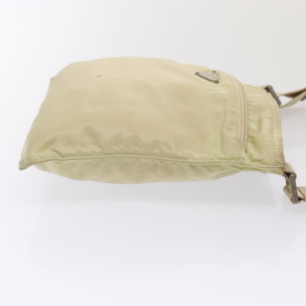 Luxury Prada Shoulder Bag Nylon Cream Silver  87421