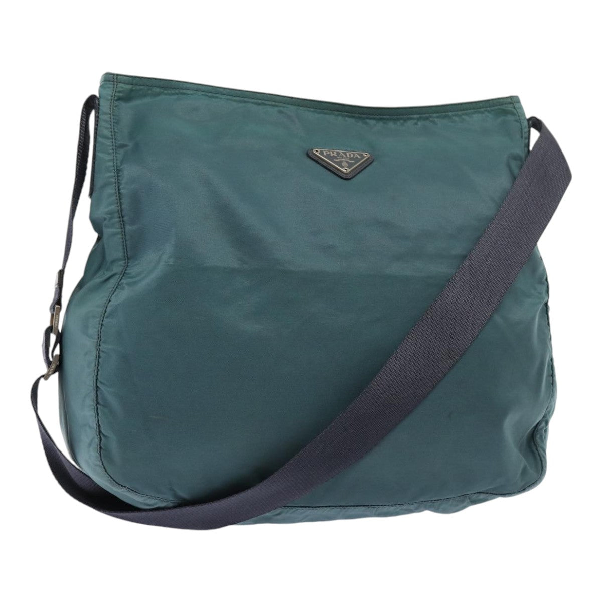 Luxury Prada Shoulder Bag Nylon Green Silver  87423