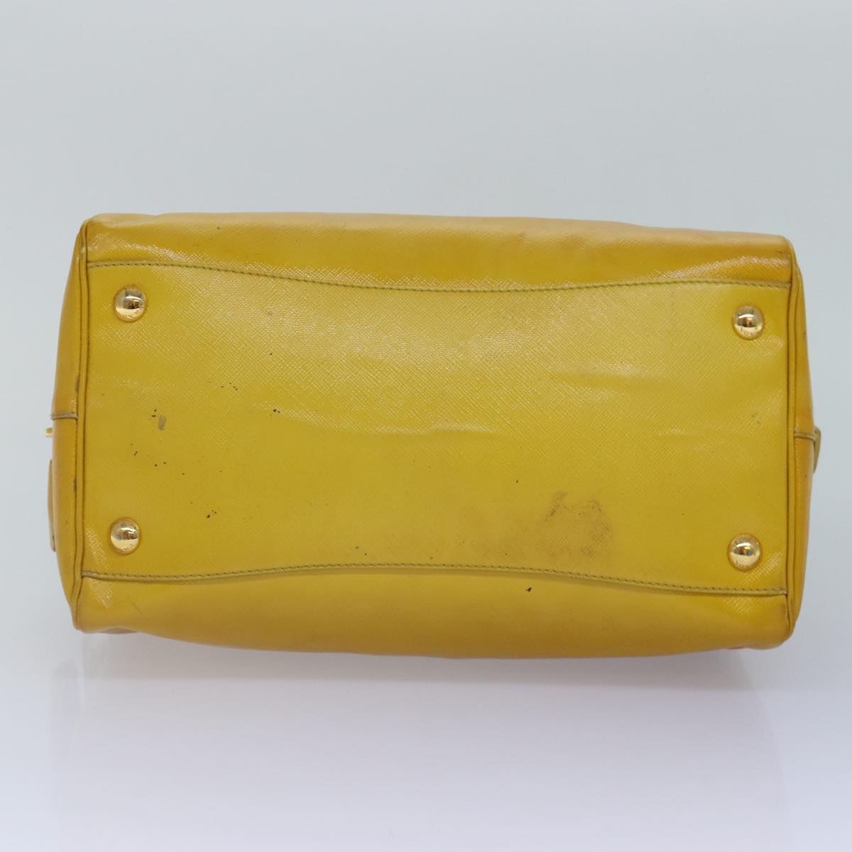 Luxury Prada Hand Bag Safiano leather 2way Yellow Gold  87430