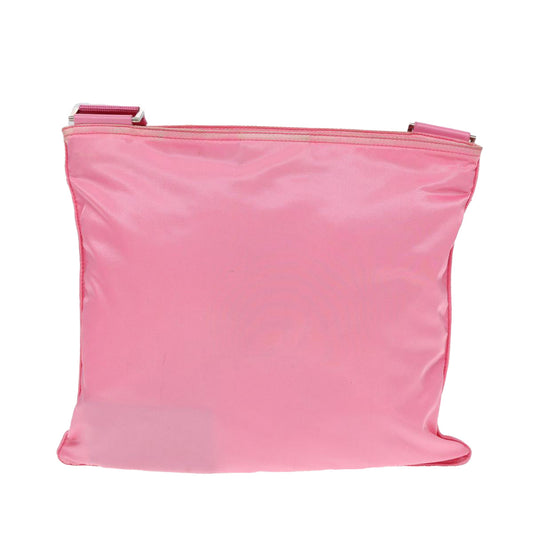 Luxury Prada Shoulder Bag Nylon Pink Silver  87439