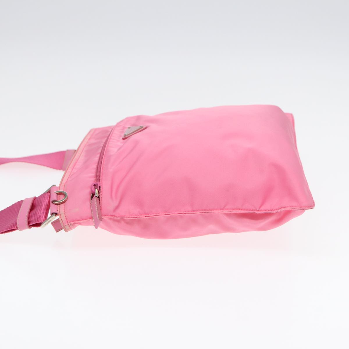 Luxury Prada Shoulder Bag Nylon Pink Silver  87439