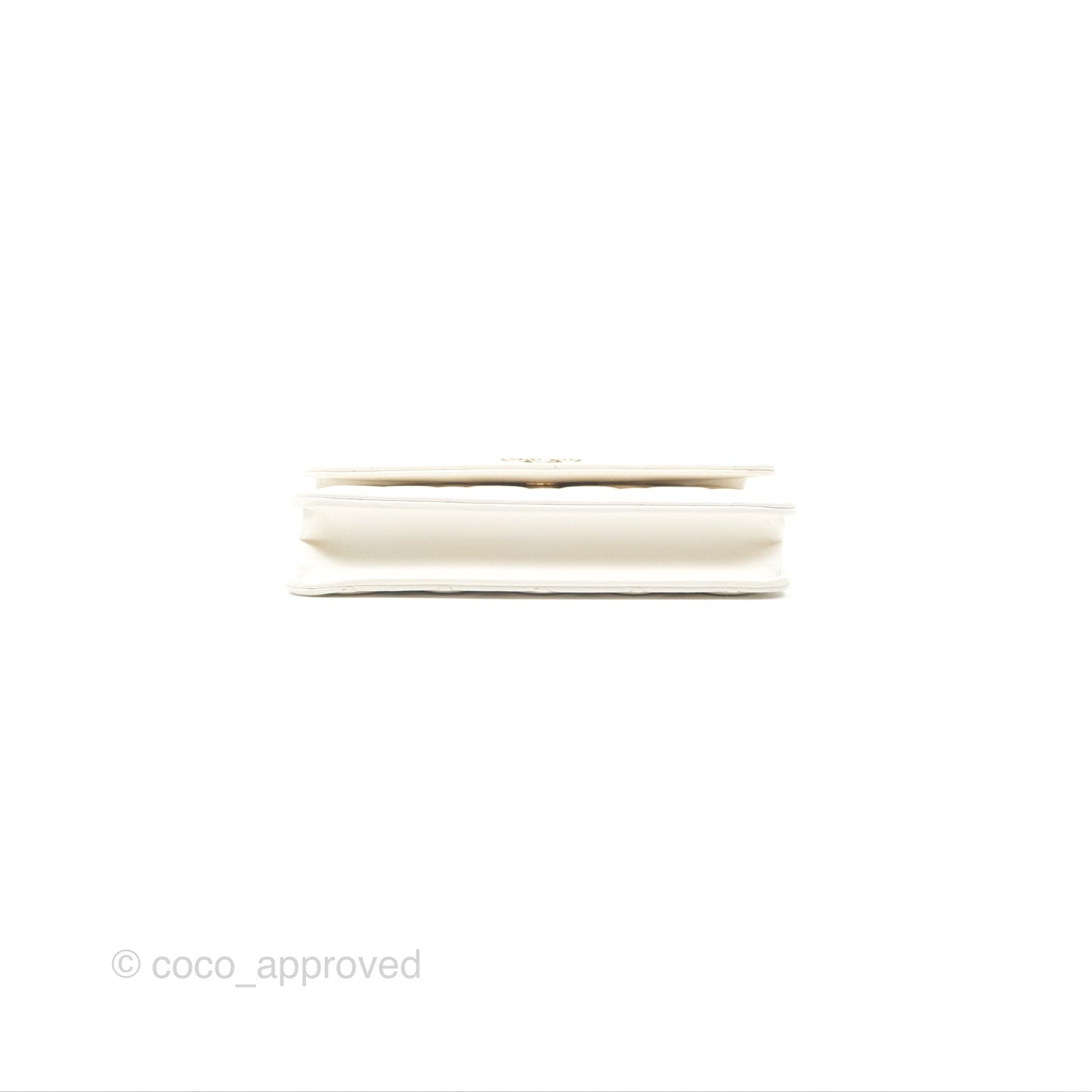Chanel Dynasty Phone Holder with Chain White Ivory Lambskin Aged Gold Hardware