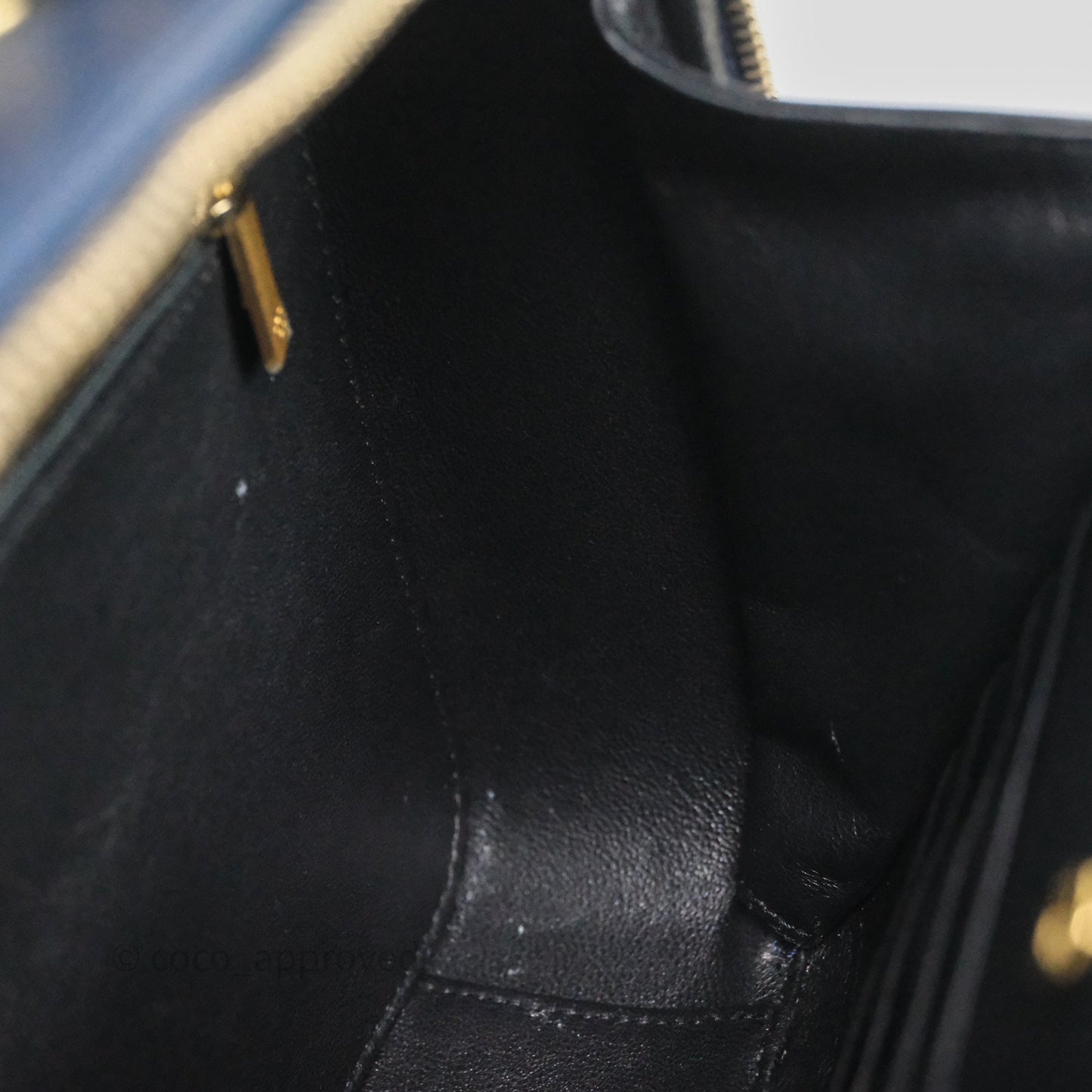 Chanel Quilted Large CC Filigree Vanity Case Navy Black Caviar