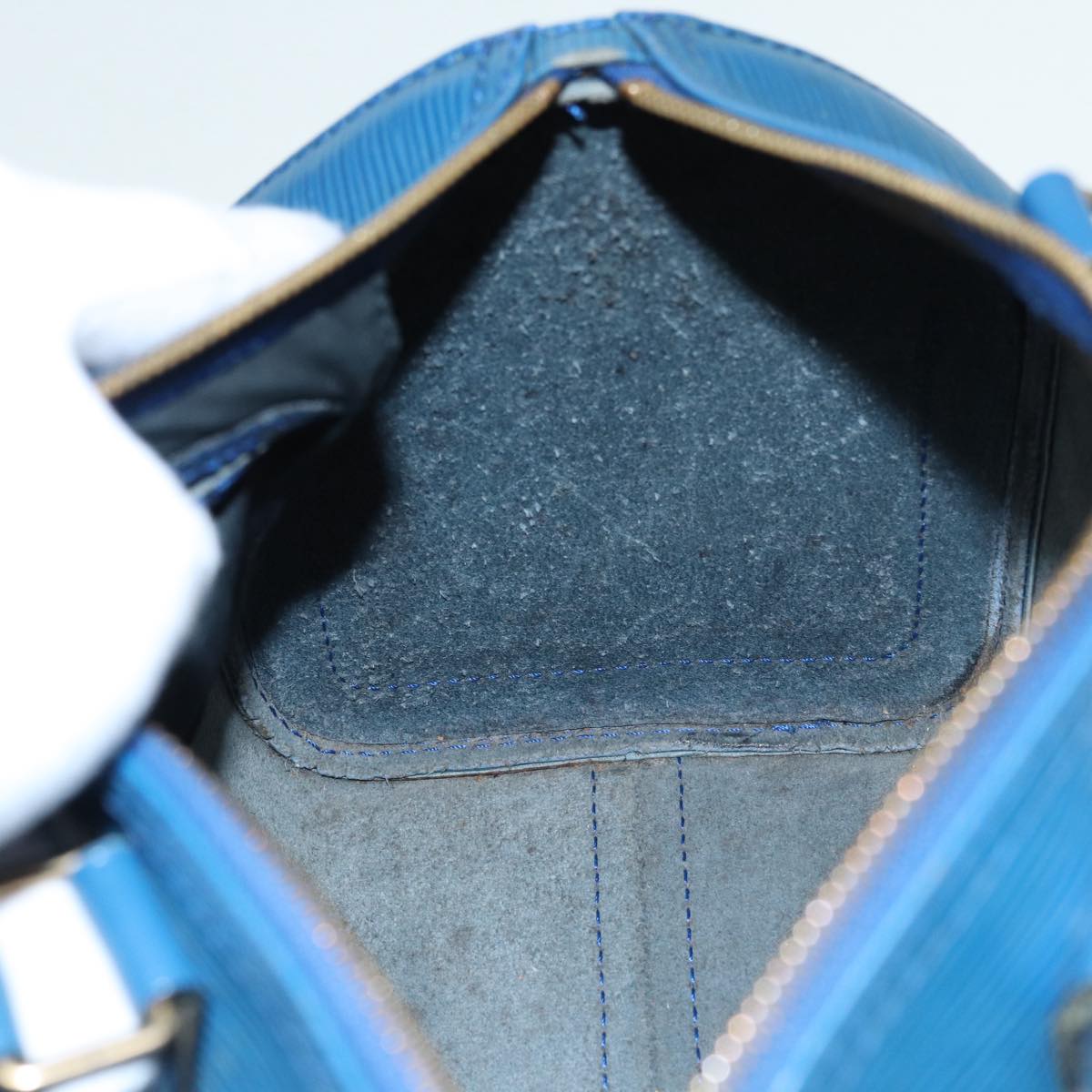 LOUIS VUITTON Epi Speedy 25 Hand Bag Toledo Blue M43015 LV 87489