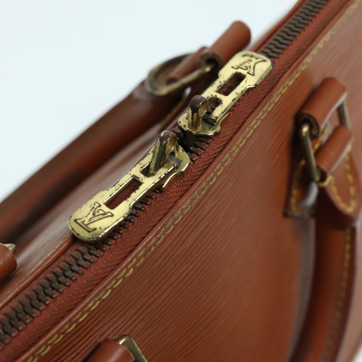 LOUIS VUITTON Epi Alma Hand Bag Brown Zipangu Gold M52148 LV 87498