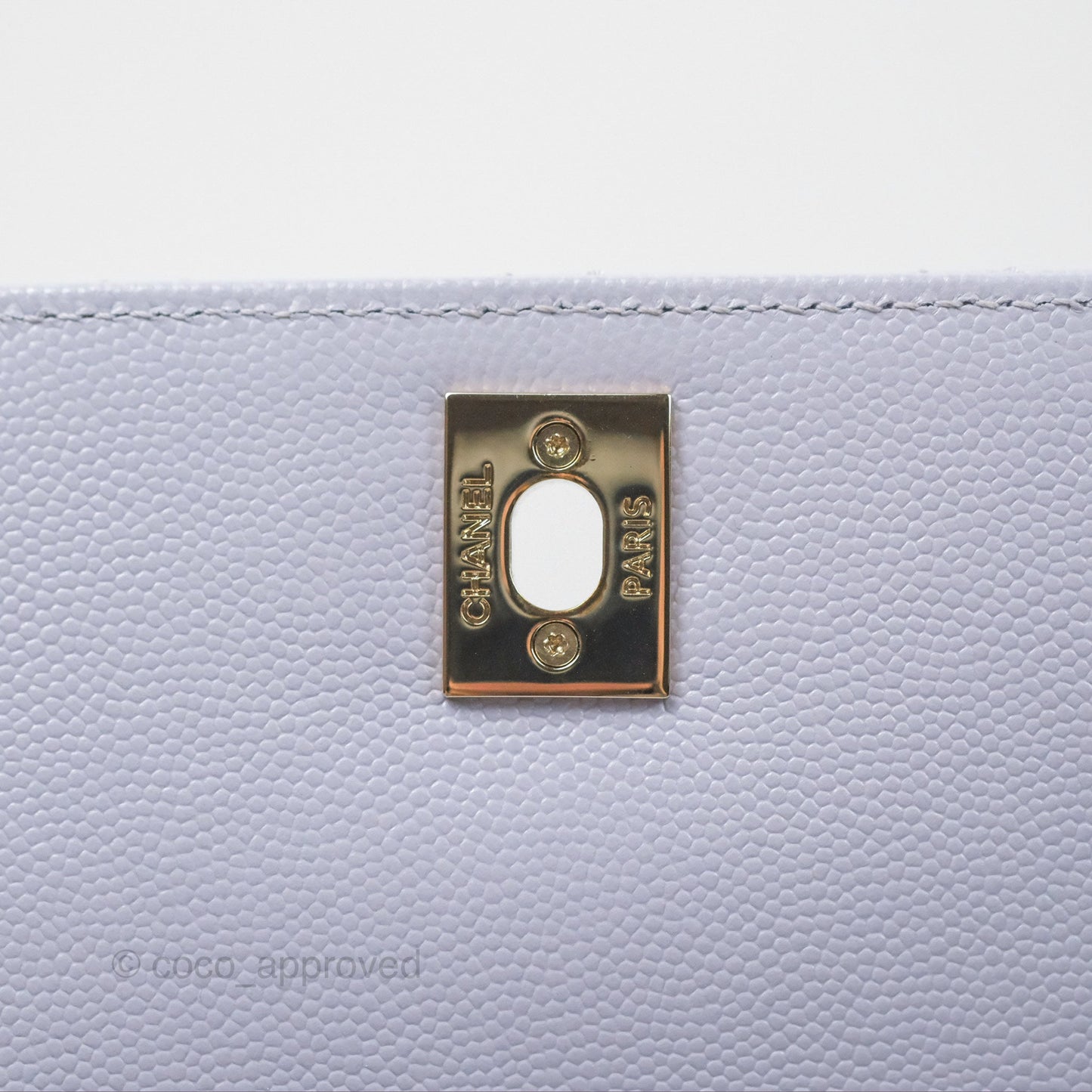 Chanel Small Coco Handle Quilted Purple Lilac Caviar Gold Hardware 21K