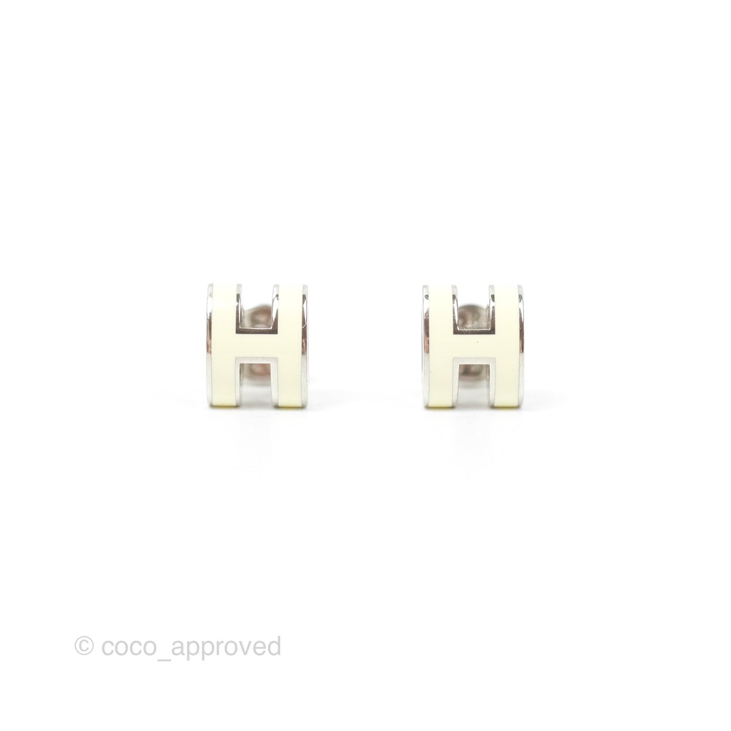 Hermès Mini Pop H Earrings Jaune Soufre Pâle