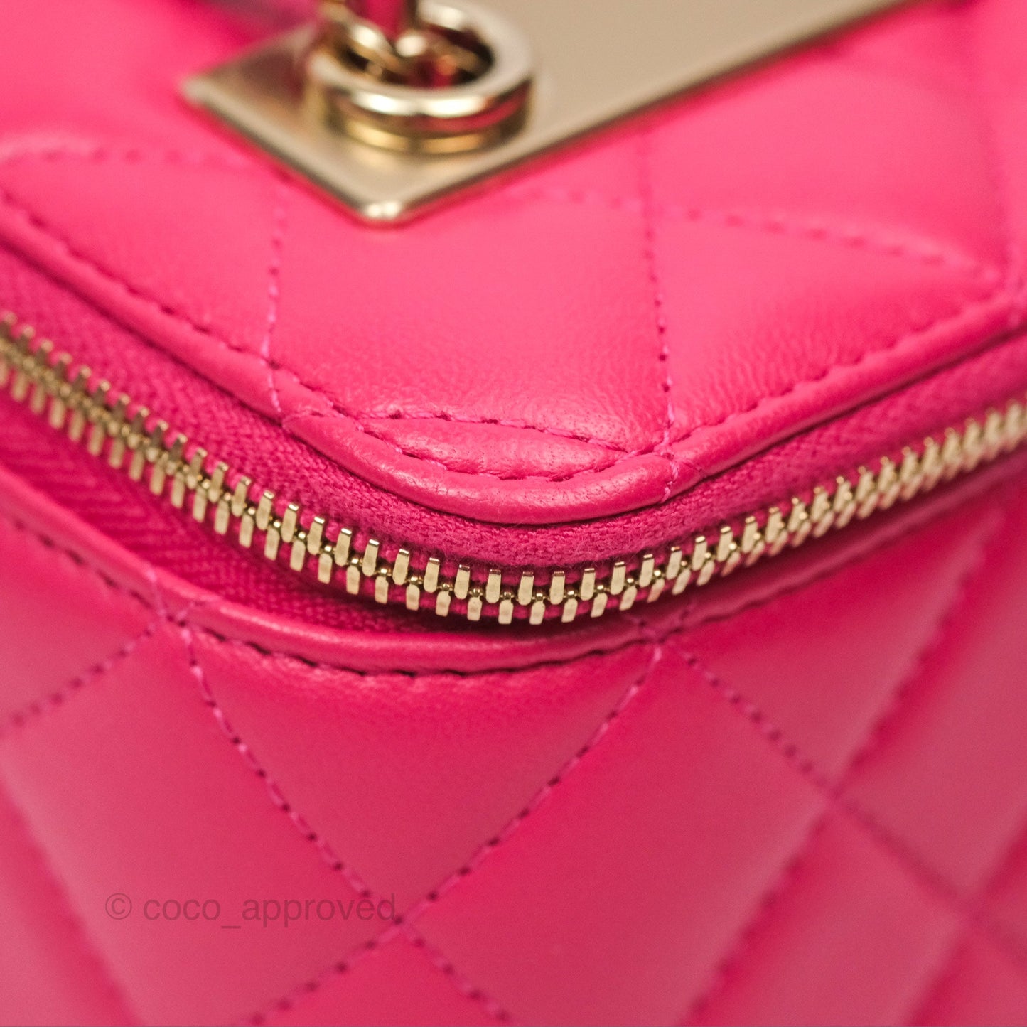Chanel Trendy CC Vanity With Chain Dark Pink Lambskin Gold Hardware