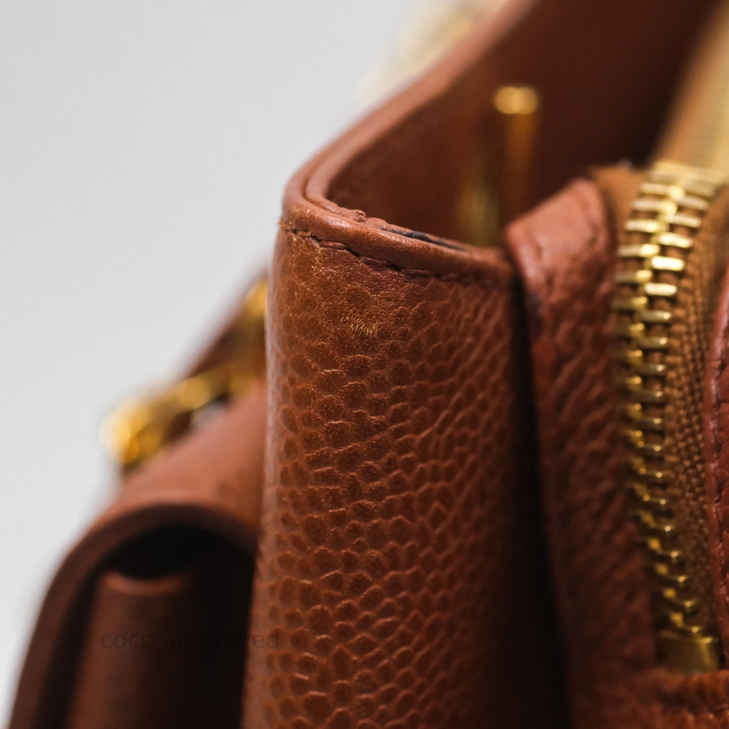 Chanel Vintage Tote Caramel Caviar 24K Gold Hardware