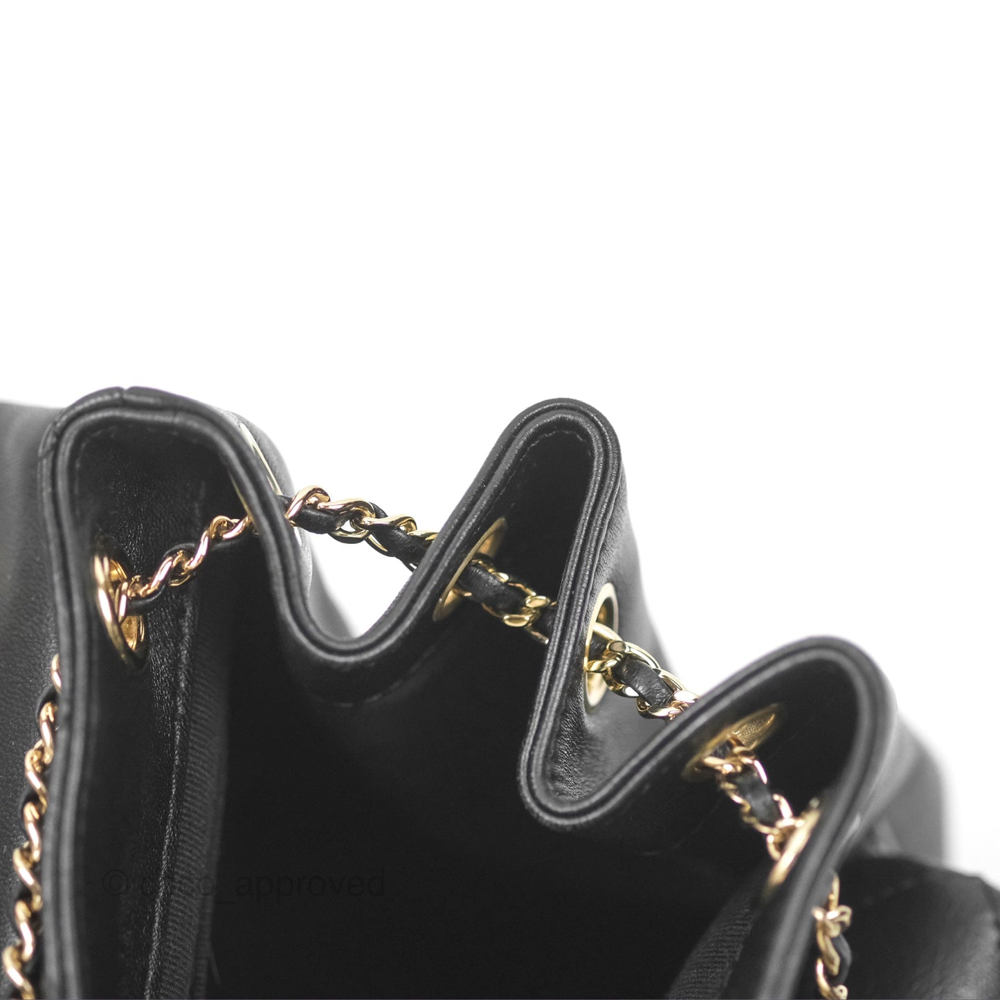 Chanel Quilted Small Duma Drawstring Backpack Black Calfskin Gold Hardware