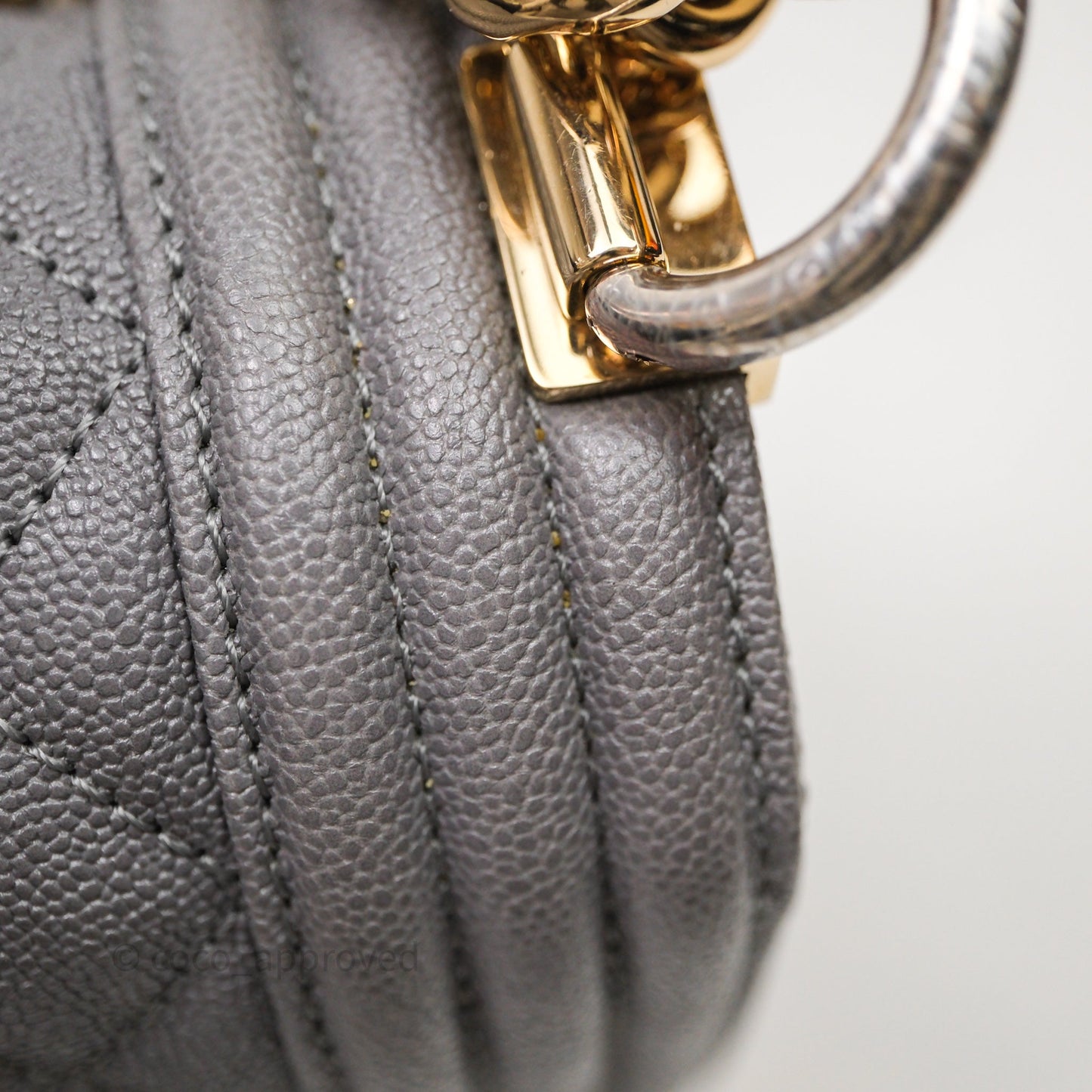 Chanel Small Boy Dark Grey Caviar Gold Hardware