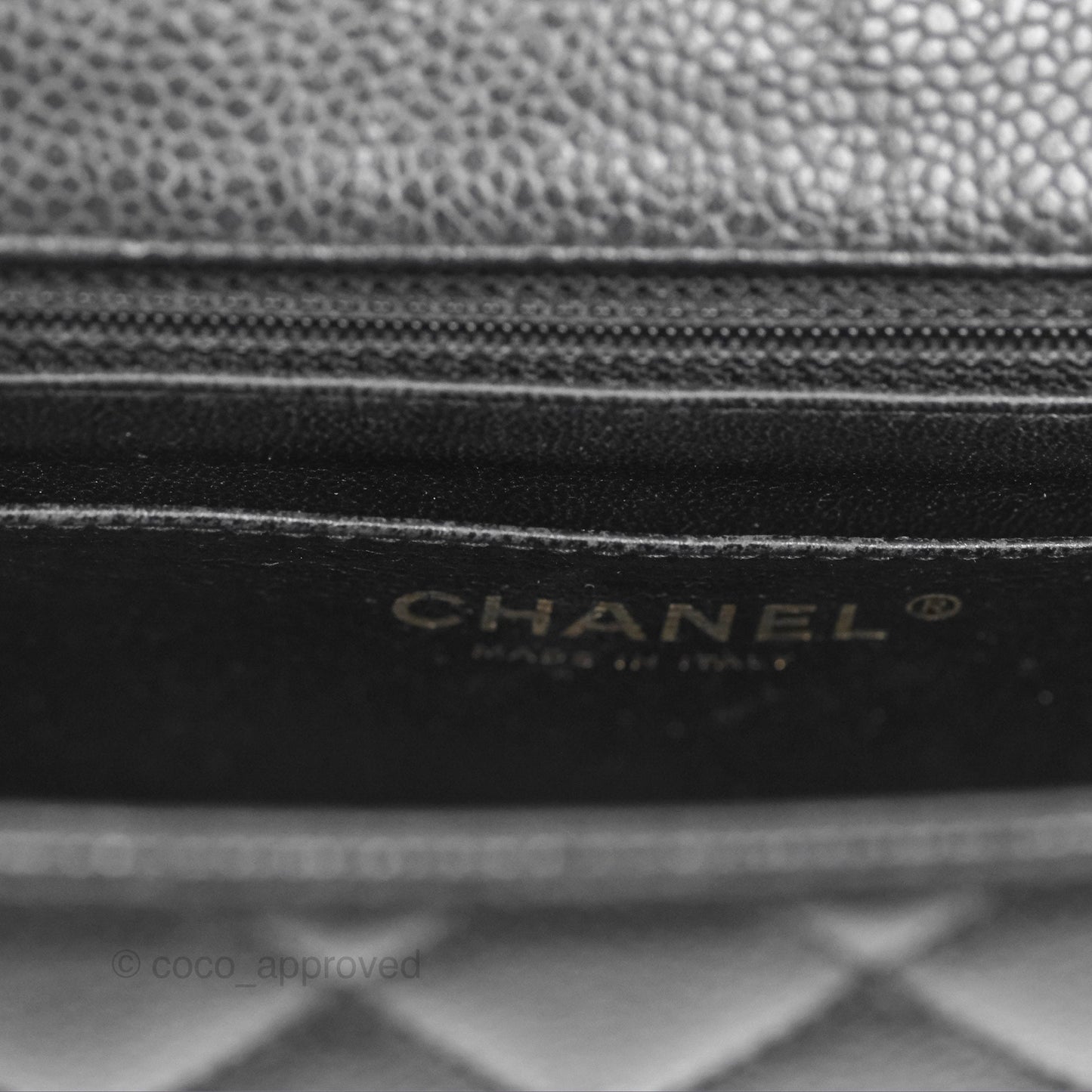 Chanel Vintage Mini Square Quilted Black Caviar Gold Hardware