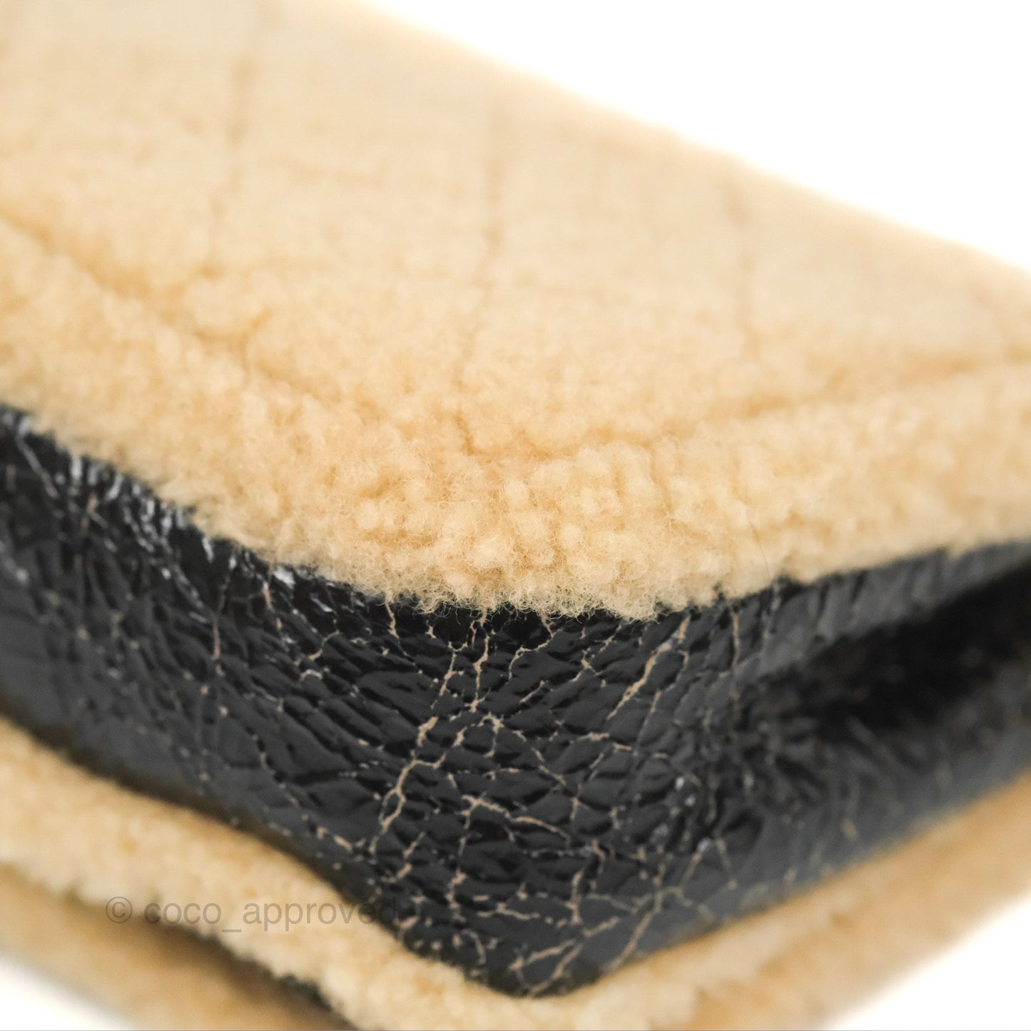 Chanel Mania CC Shearling Flap Bag Black Crumpled Glazed Sheepskin