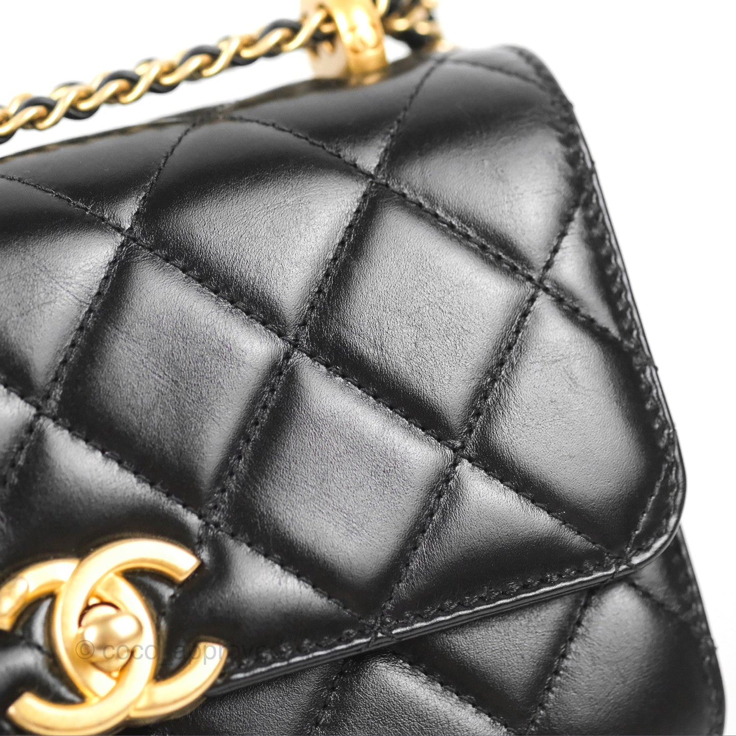 Chanel Quilted Mini Perfect Fit Adjustable Black Calfskin Aged Gold Hardware