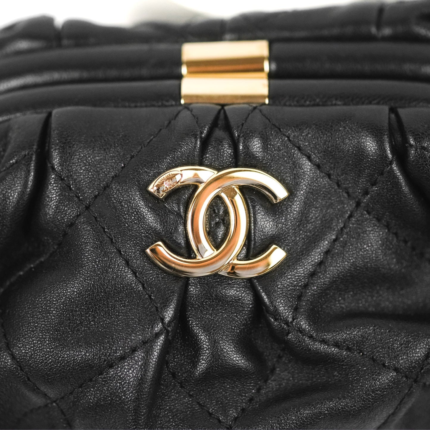 Chanel Black Clutch Bag Lambskin Gold Hardware