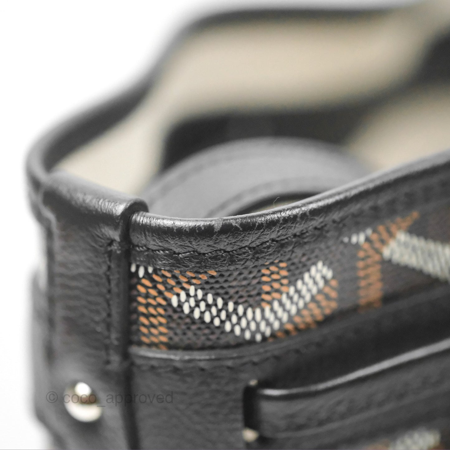 Goyard Petit Flot Bucket Bag Black Goyardine Canvas