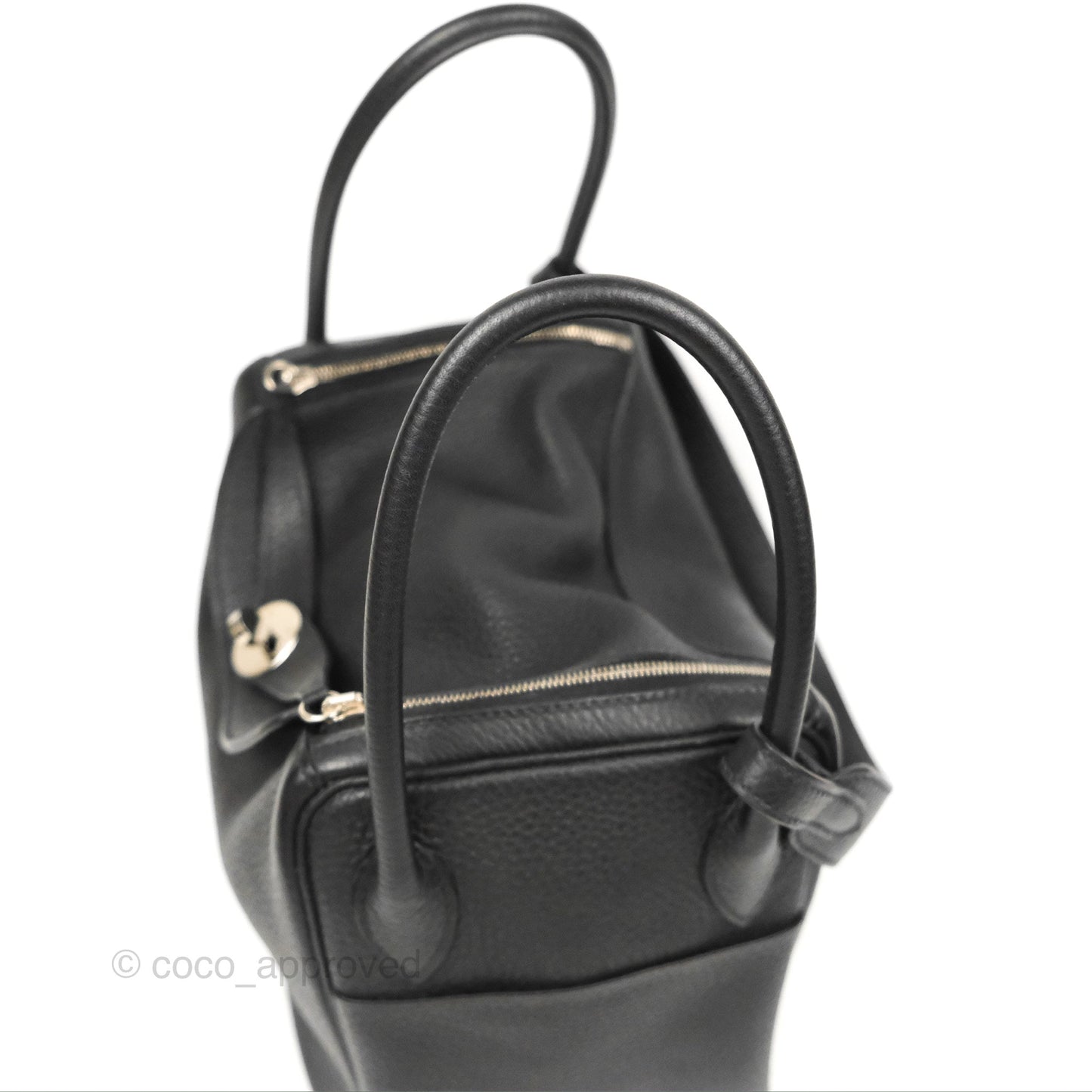 Hermès Lindy 26 Black Clemence Silver Hardware