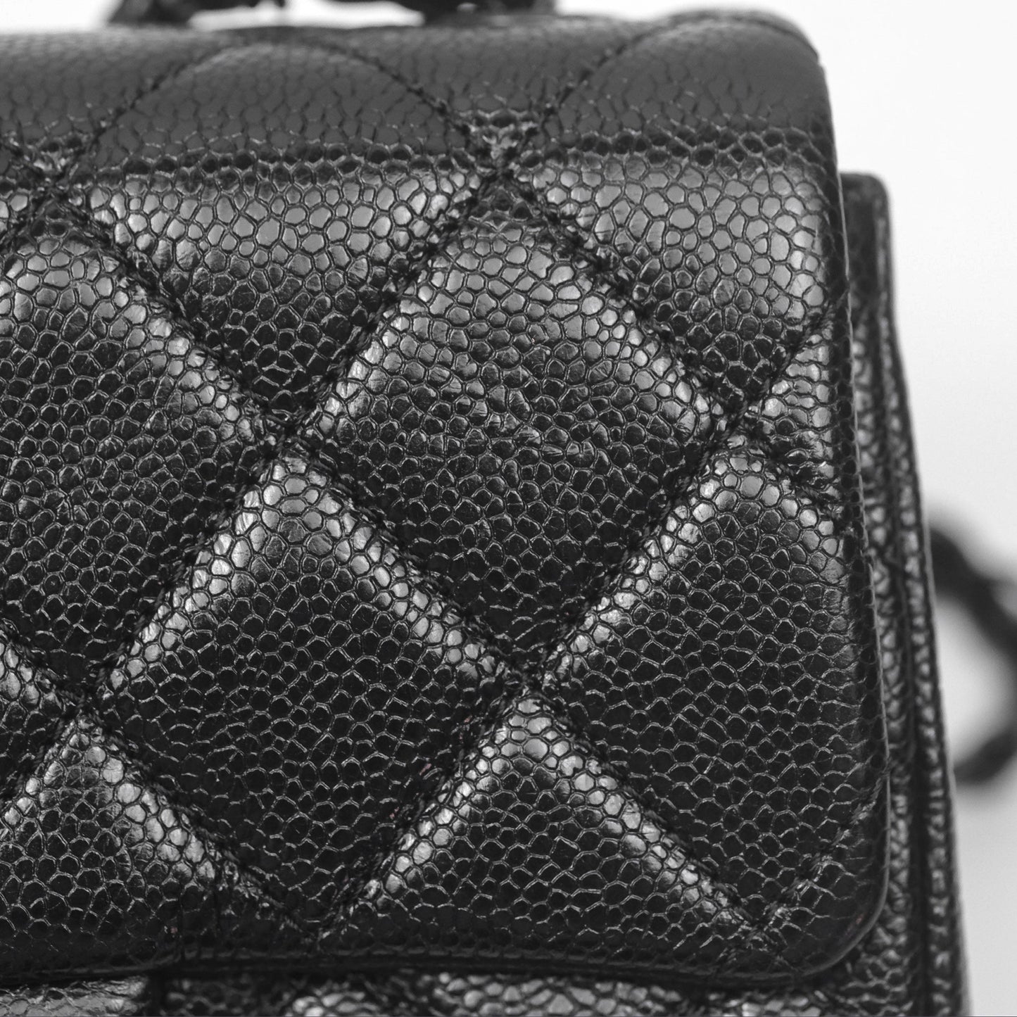 Chanel Quilted Mini Square Flap Bag So Black Caviar Incognito