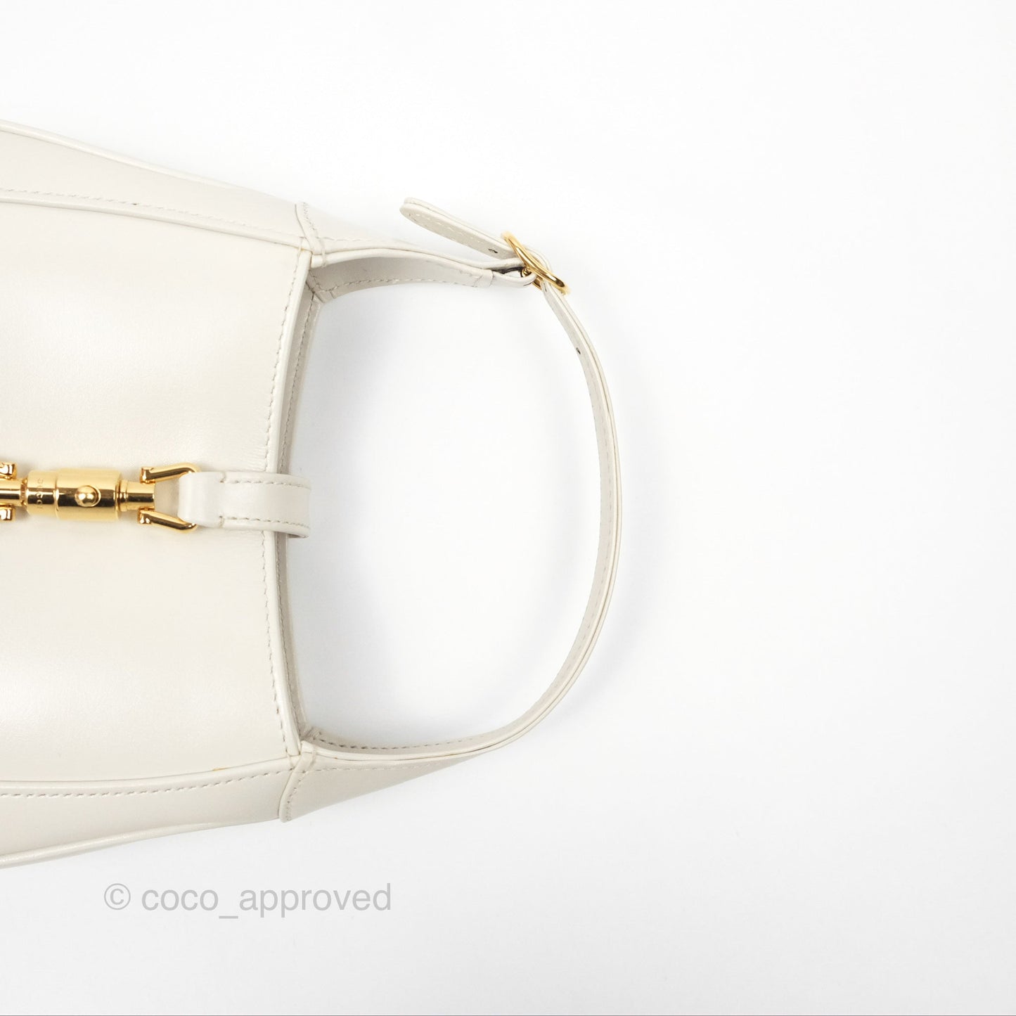 Gucci Jackie 1961 White Mini Shoulder Bag Gold Hardware