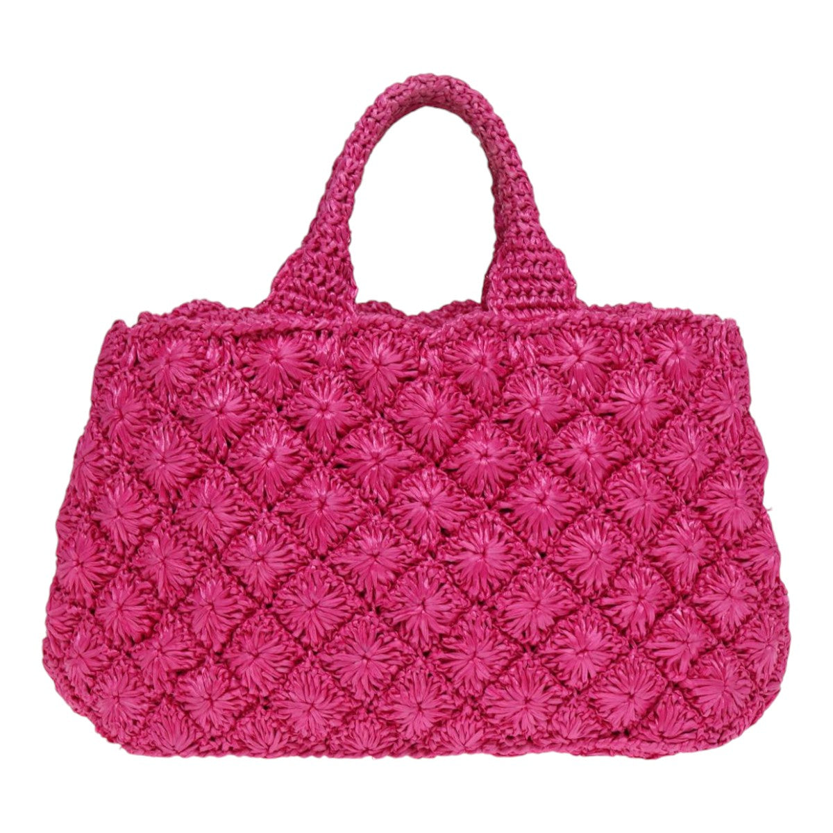 Luxury Prada Canapa GM Hand Bag Raffia 2way Pink  87669A