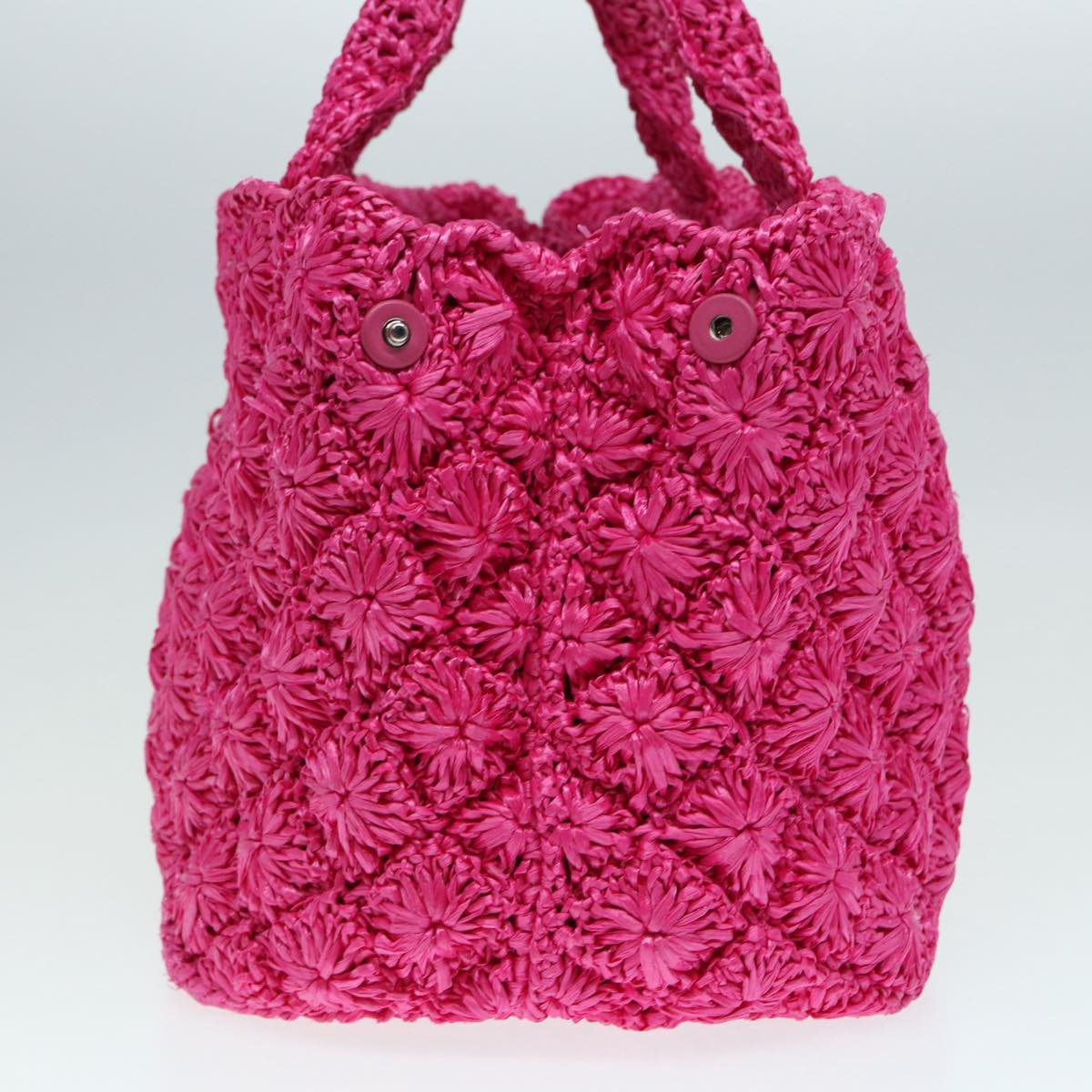 Luxury Prada Canapa GM Hand Bag Raffia 2way Pink  87669A