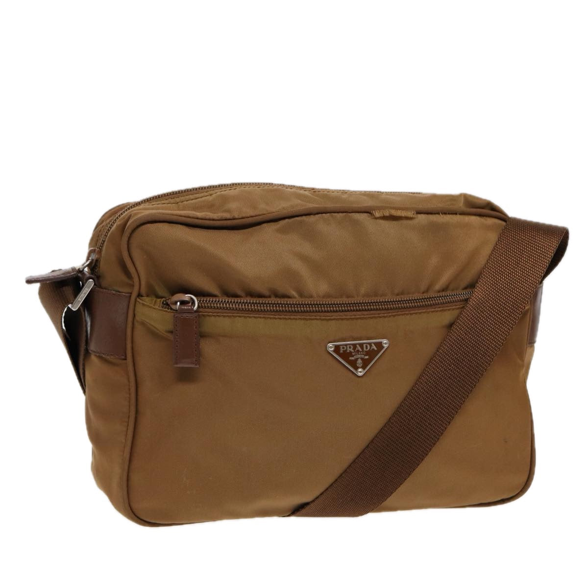 Luxury Prada Shoulder Bag Nylon Khaki  87674