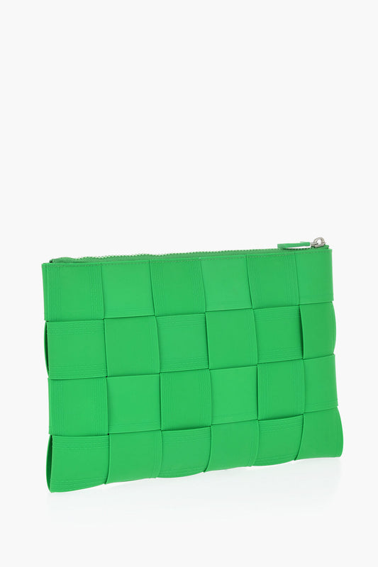 Luxury Bottega Veneta Solid Color Cassete Clutch With Braided Motif