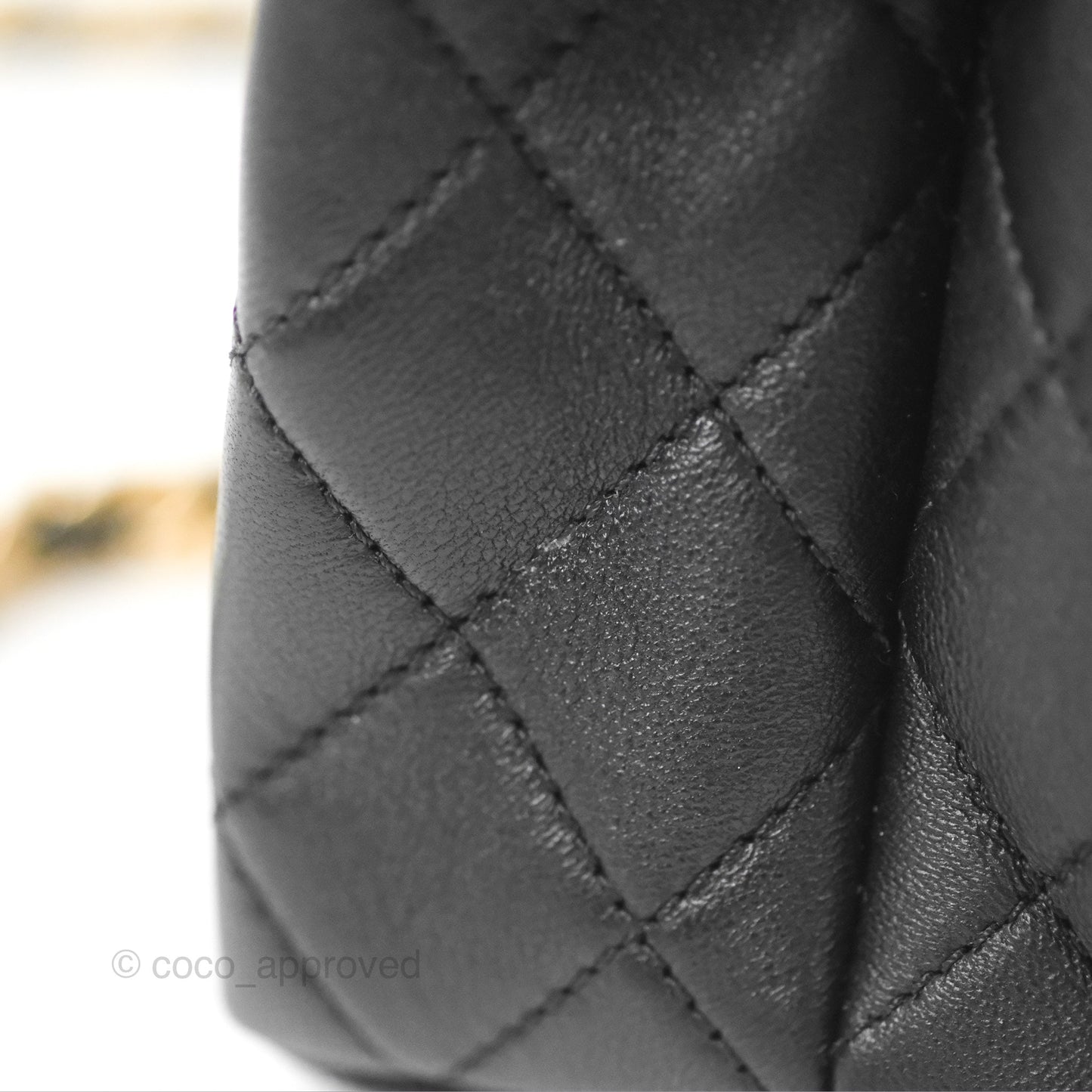 Chanel La Parisienne Top Handle Flap Bag Black Lambskin Aged Gold Hardware