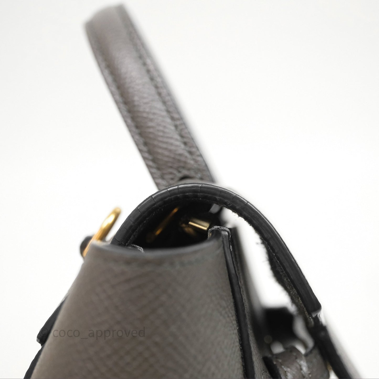 Celine Pico Belt Bag Grey Grained Calfskin Gold Hardware