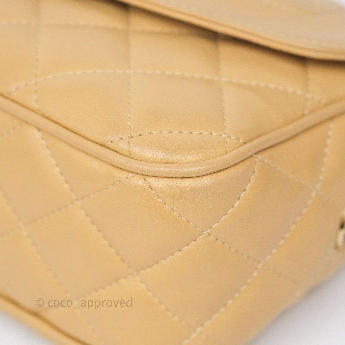 Chanel Coco Vintage Camera Case Beige Calfskin Gold Hardware