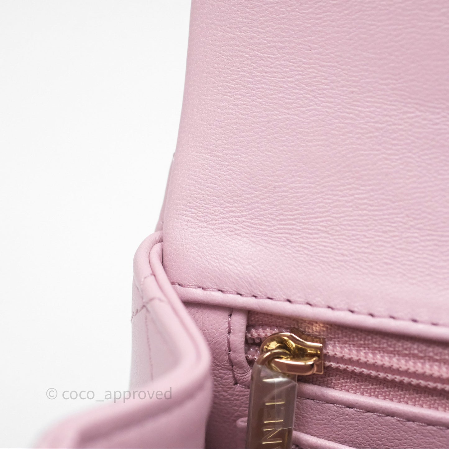Chanel Top Handle Mini Rectangular Flap Pink Lambskin Gold Hardware