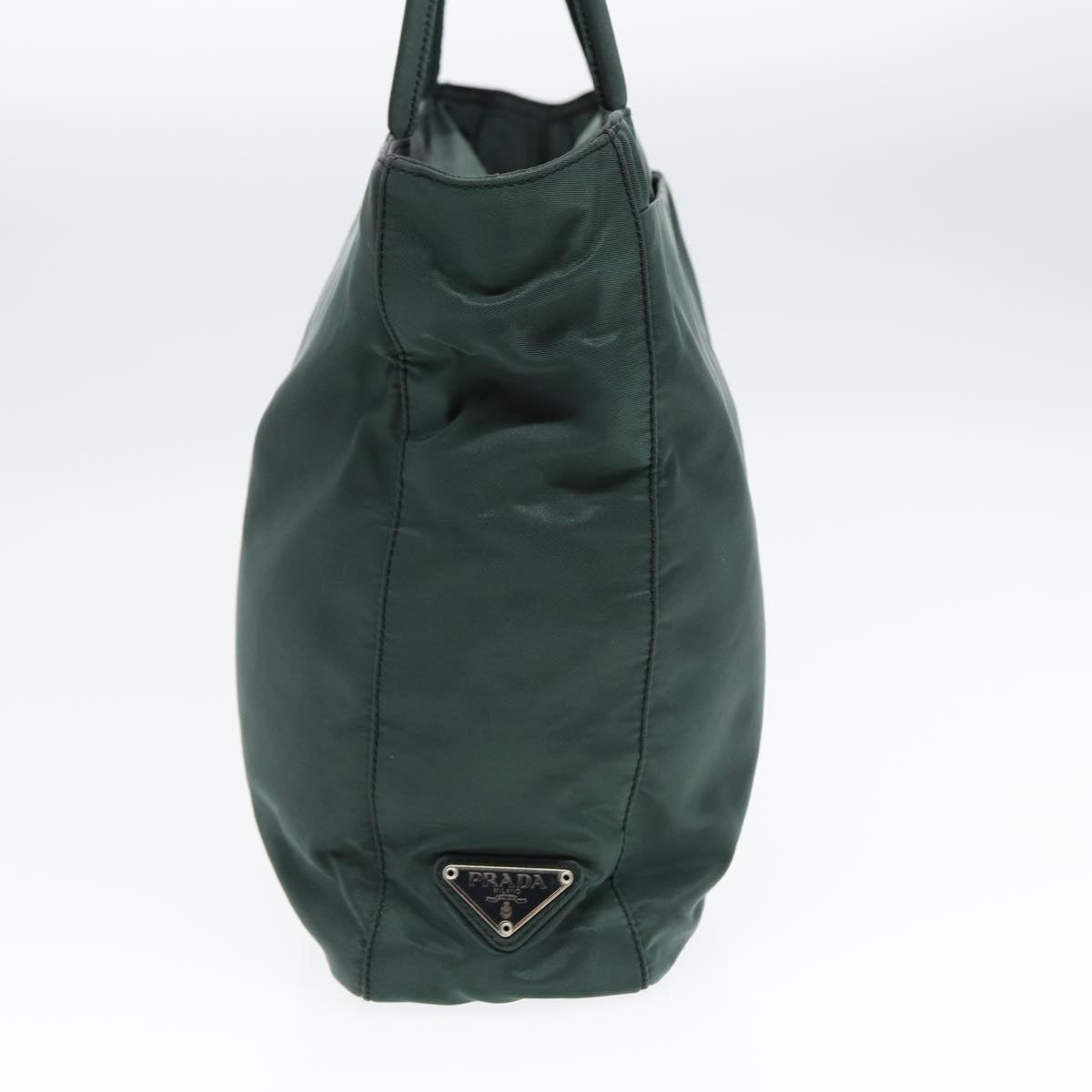Luxury Prada Tote Bag Nylon Khaki Silver  87760