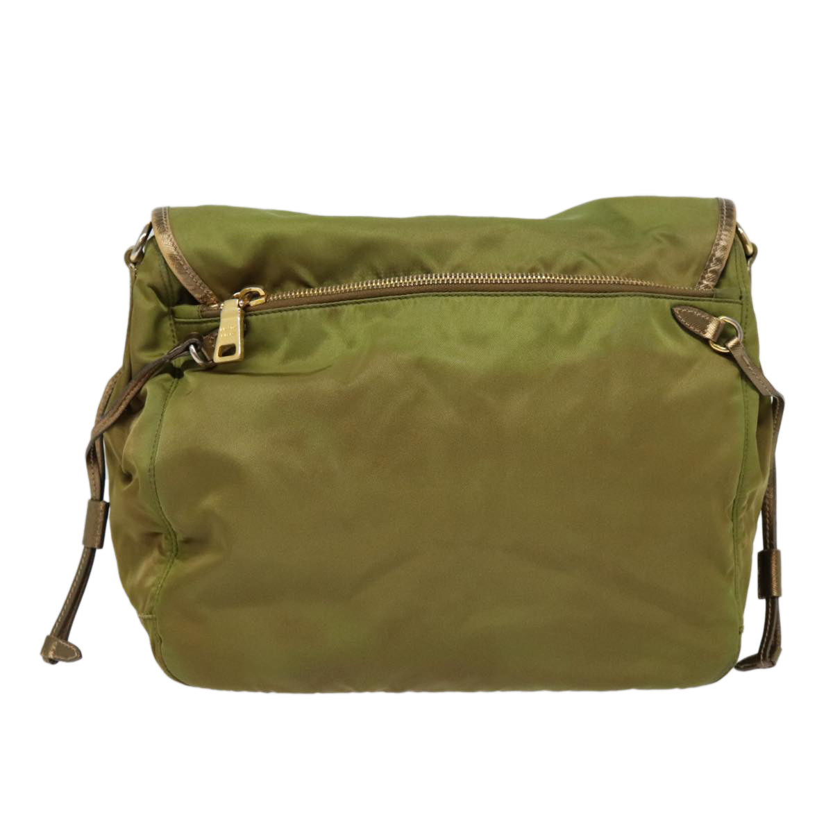 Luxury Prada Shoulder Bag Nylon Khaki Gold  87763
