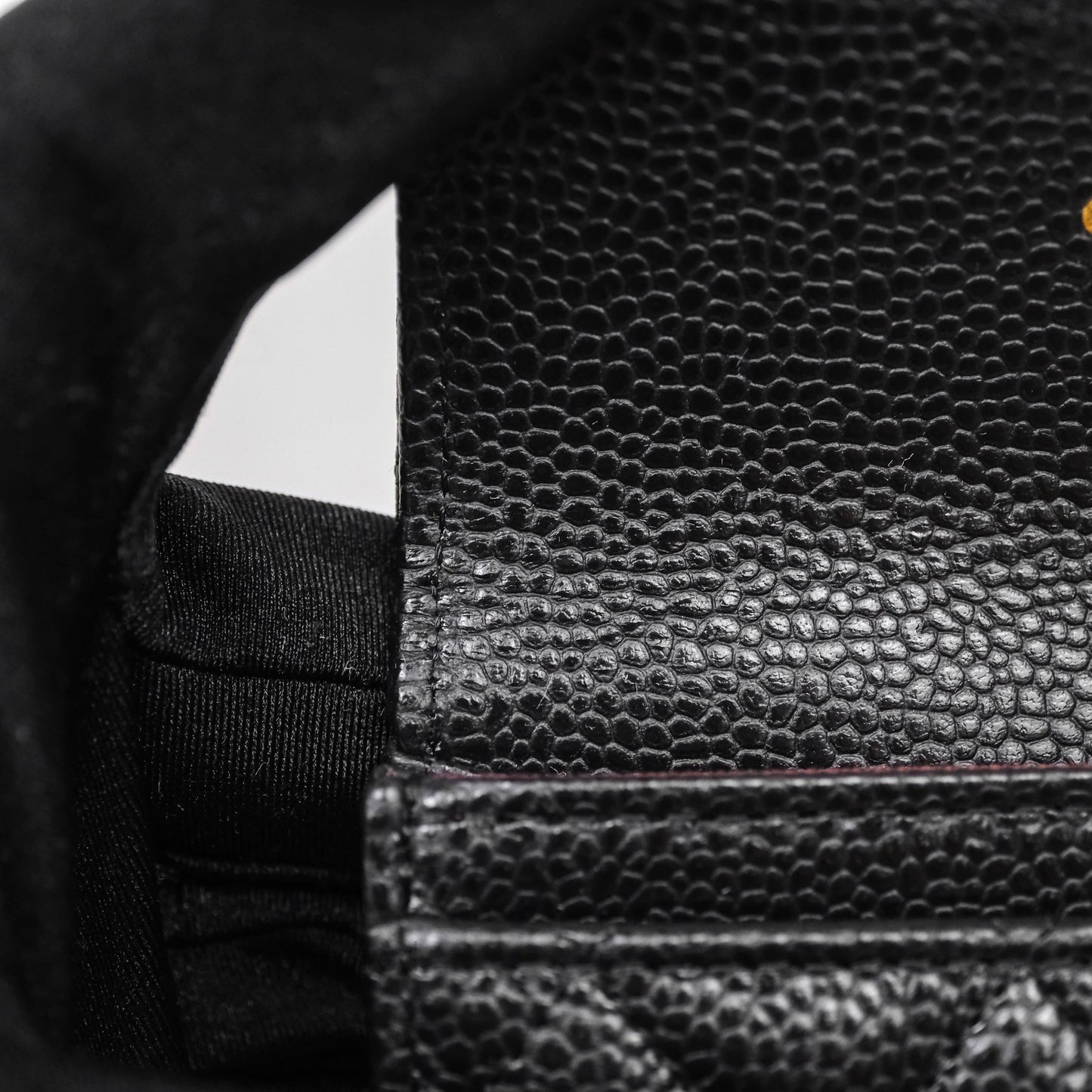 Chanel Quilted Flap Card Holder Caviar Black Gold Hardware