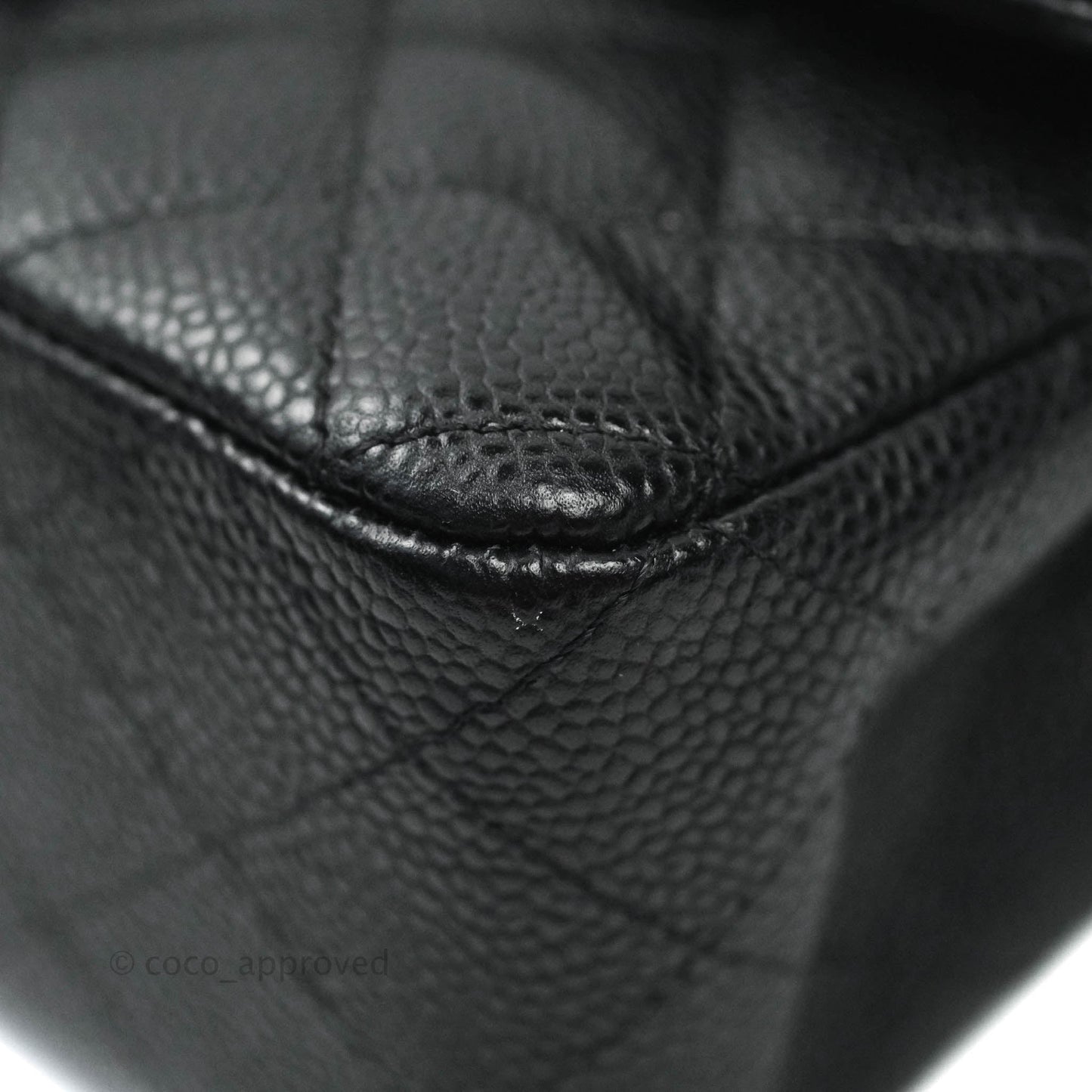 Chanel Classic Quilted Mini Rectangular Flap Black Caviar Silver Hardware