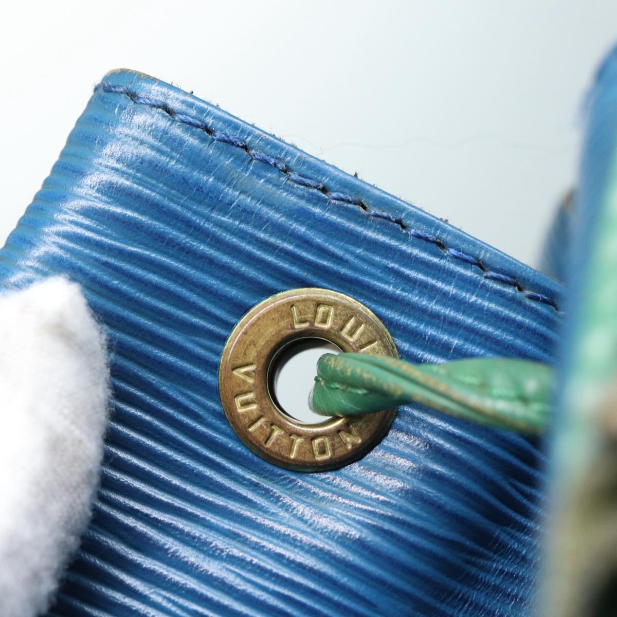 LOUIS VUITTON Epi Noe Shoulder Bag Bicolor Green Blue M44044 LV 87795