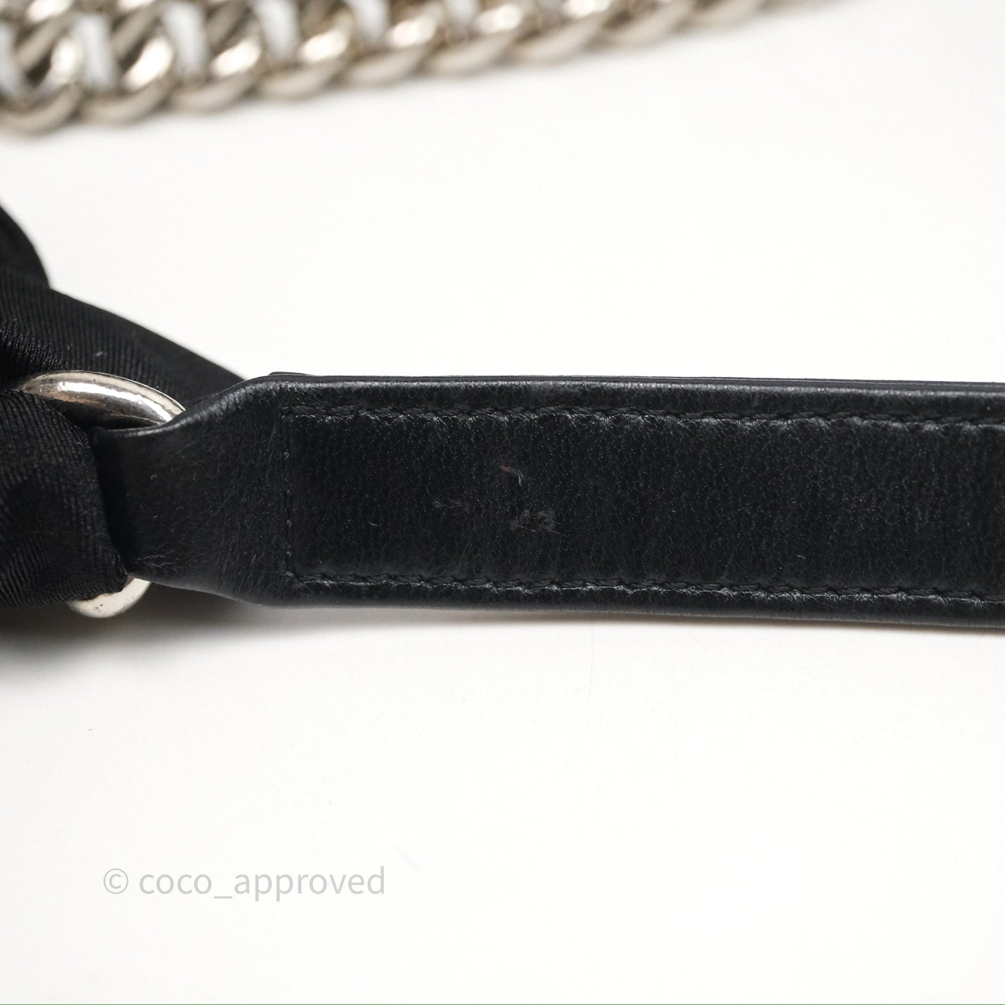 Chanel Medium Boy Chevron Iridescent PVC Lambskin Black Silver Hardware
