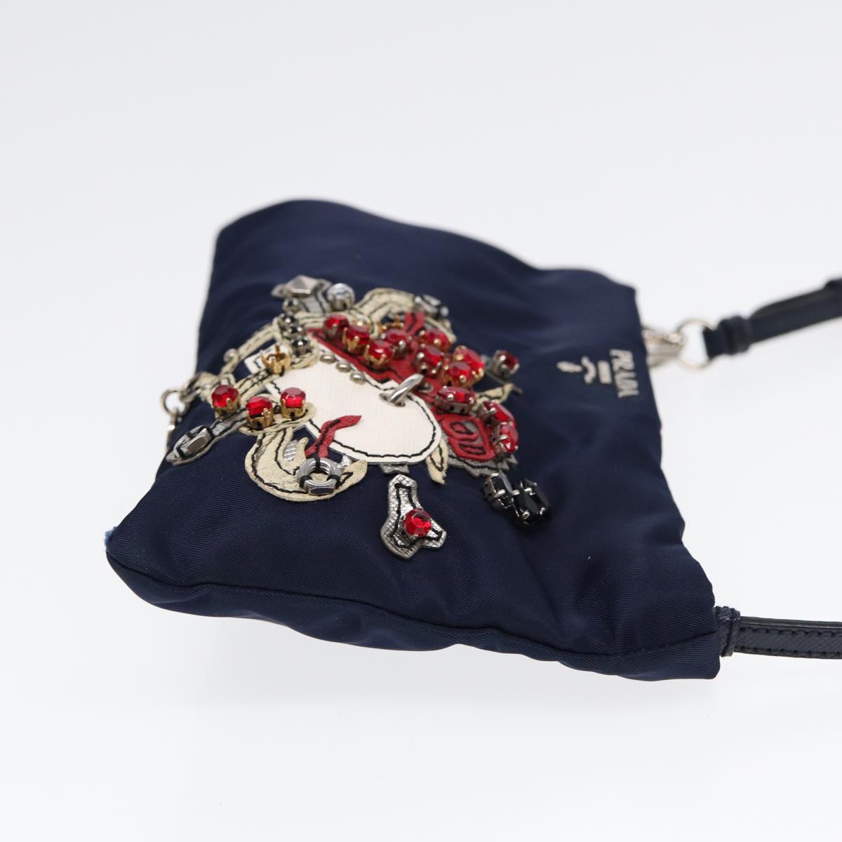 Luxury Prada Hand Pouch Nylon Navy  87814