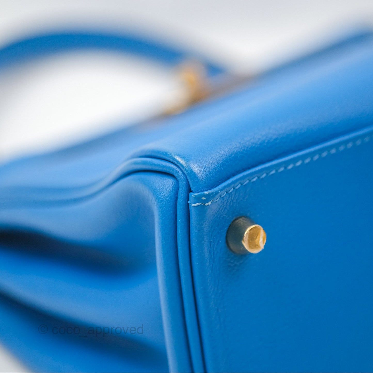 Hermès Retourne Kelly 28 Blue Evercolor Gold Hardware