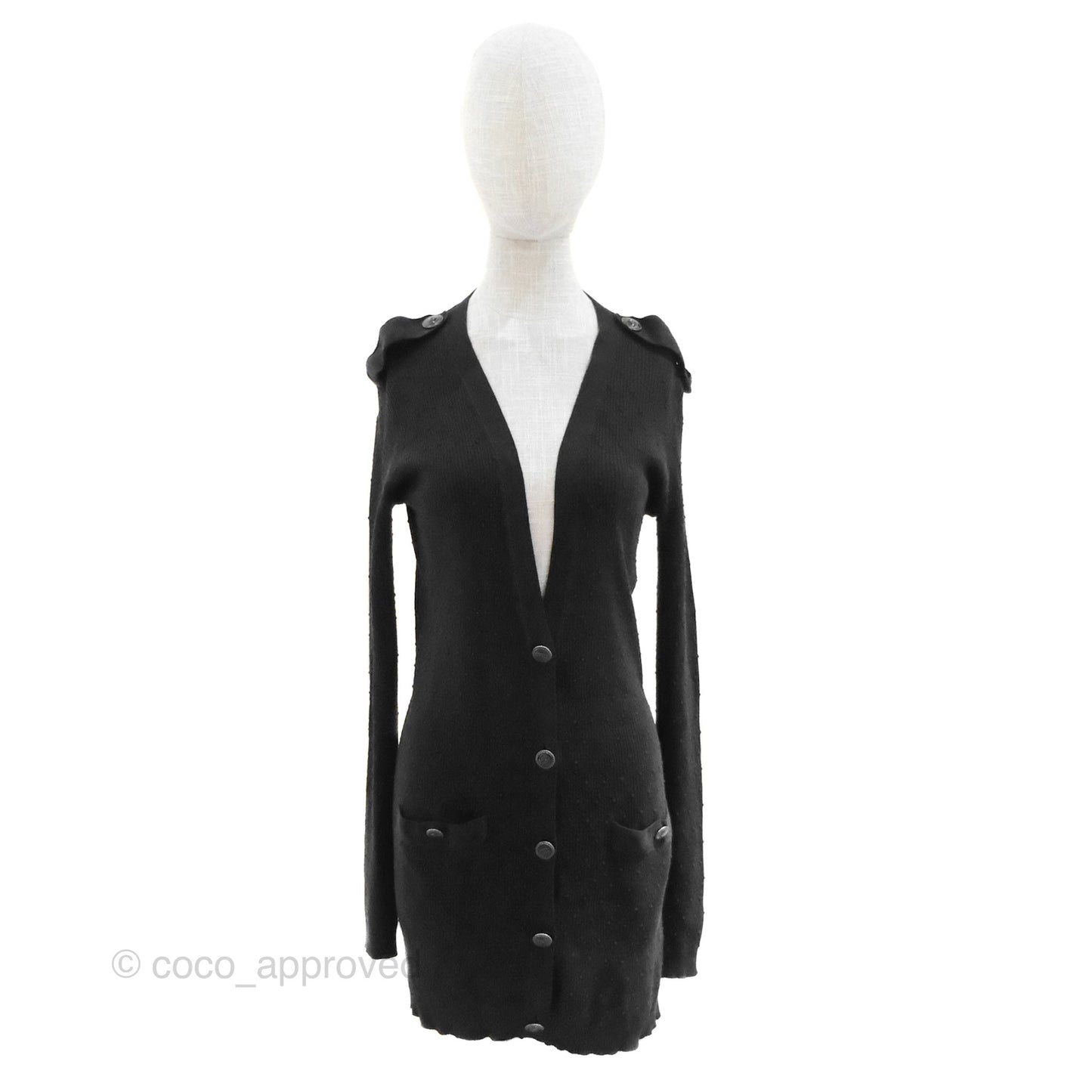 Chanel Ribbed Cardigan Black 16P