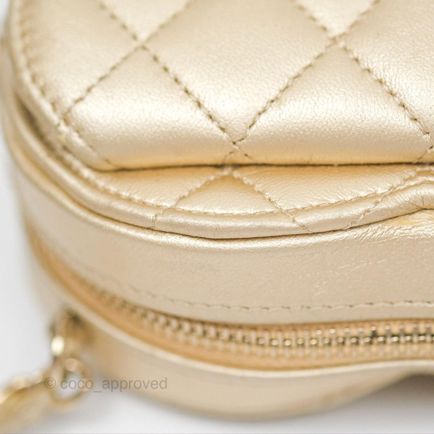 Chanel Small Heart Bag Gold Lambskin Gold Hardware 22S